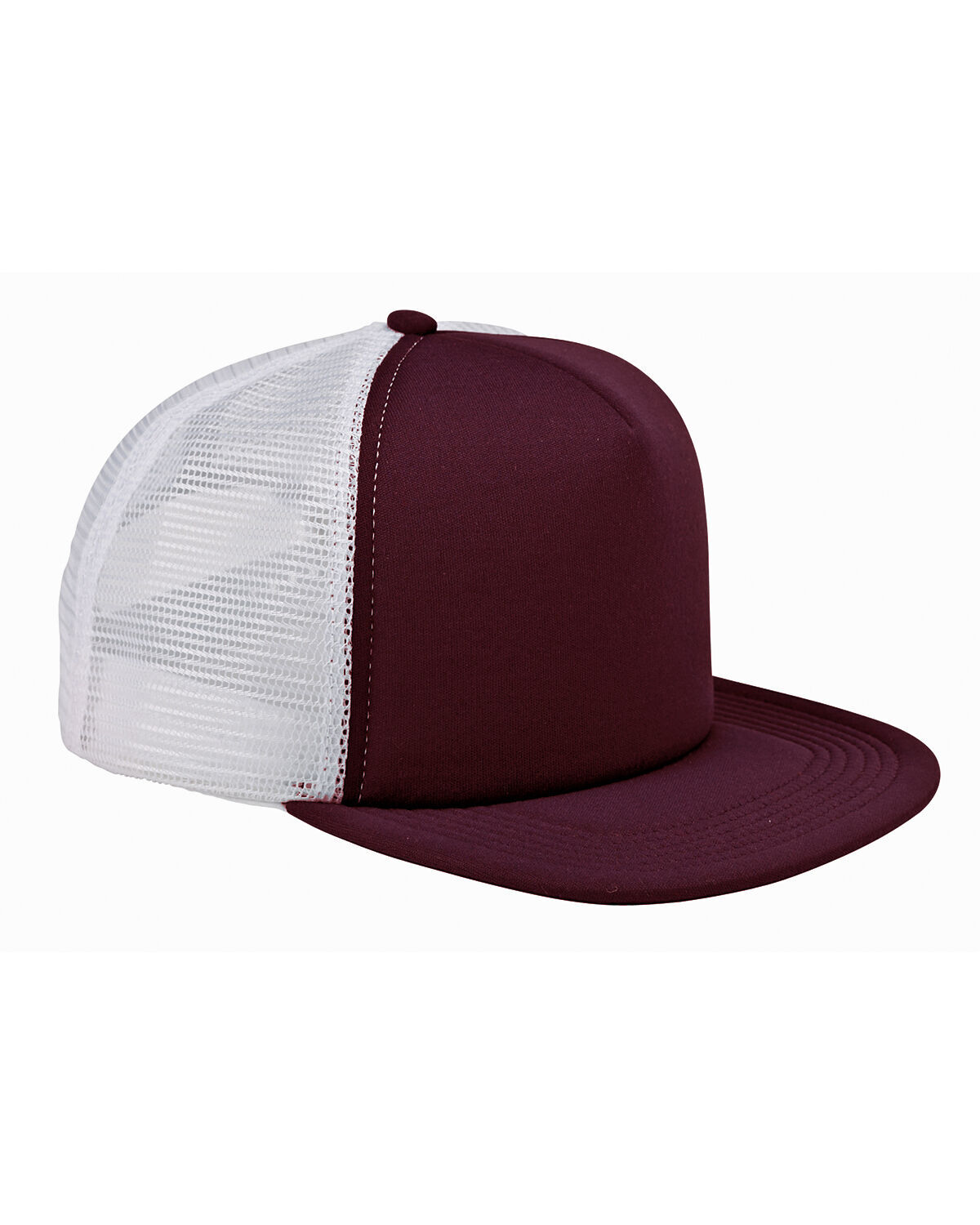 POLYESTER FOAM FRONT TRUCKER CAP MESH SNAPBACK DESIGNER AWARD (ONE SIZE) MAROON