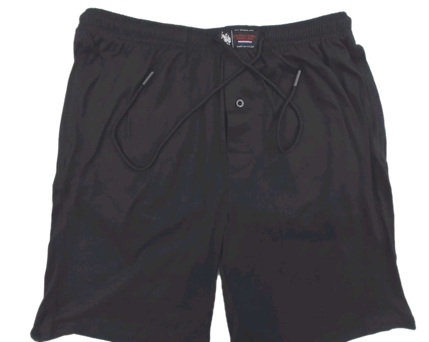 US Polo Assn Gym Shorts Black Medium 32-34 Draw String Elastic Waist Lightweight