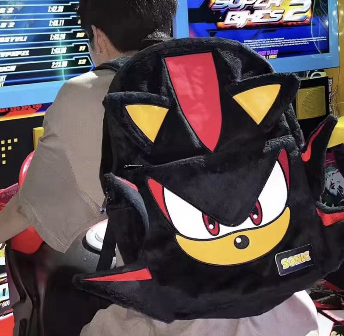 Shadow The Hedgehog Sonic Backpack Soft Plush Anime Characters Kids School Bag