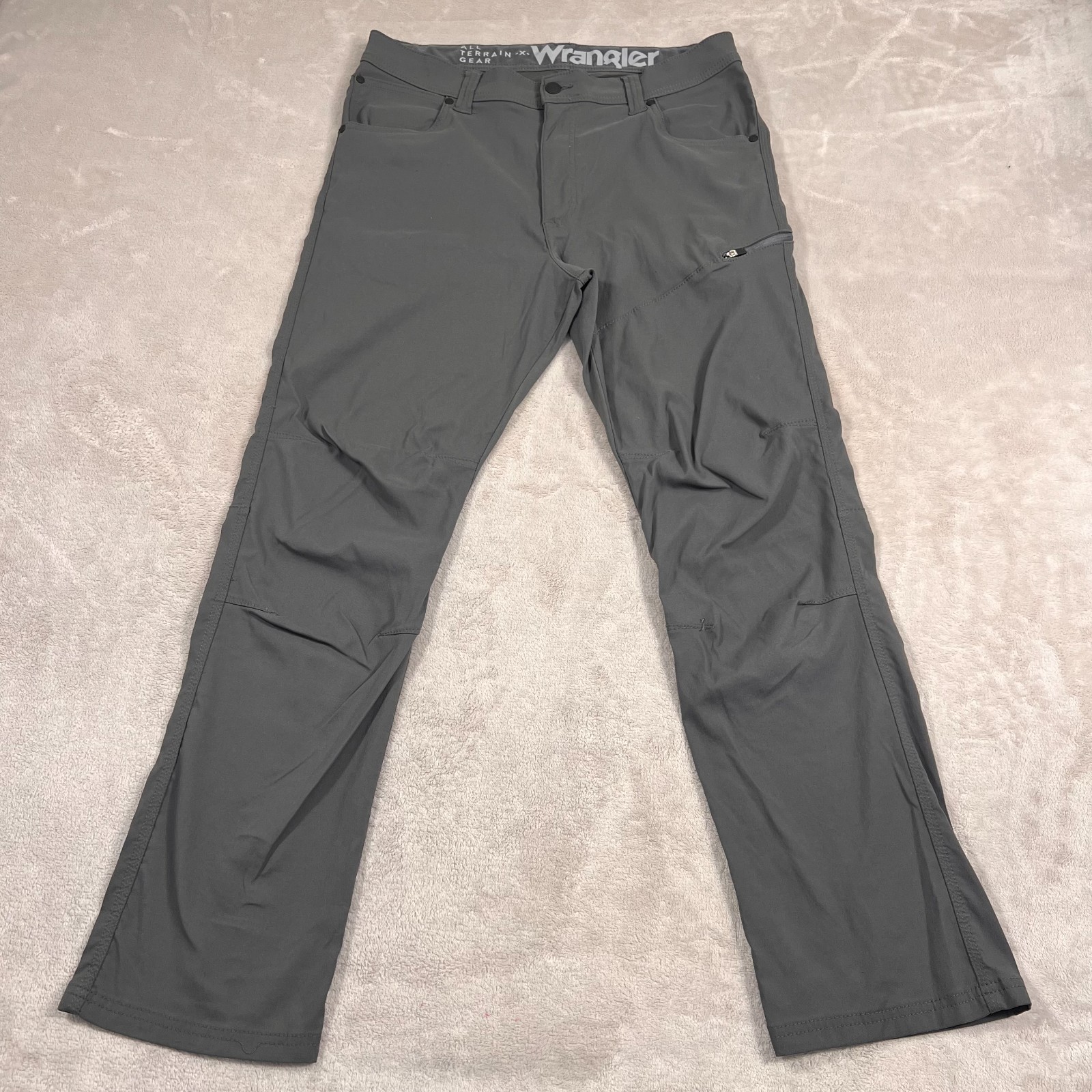 Wrangler Pants Mens 32×29 Gray Straight Leg Nylon Blend Outdoors Lightweight