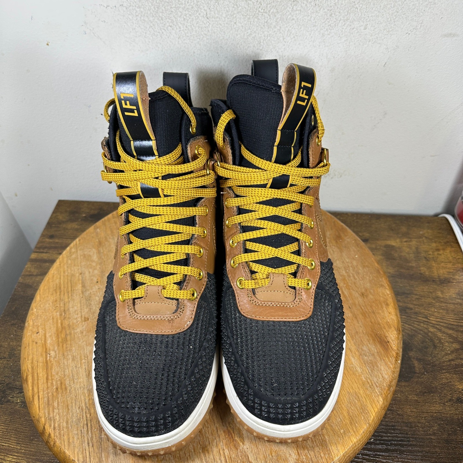 Nike Lunar Force 1 Duckboot Ale Brown Black Gold 805899-202 Mens 11 High Top