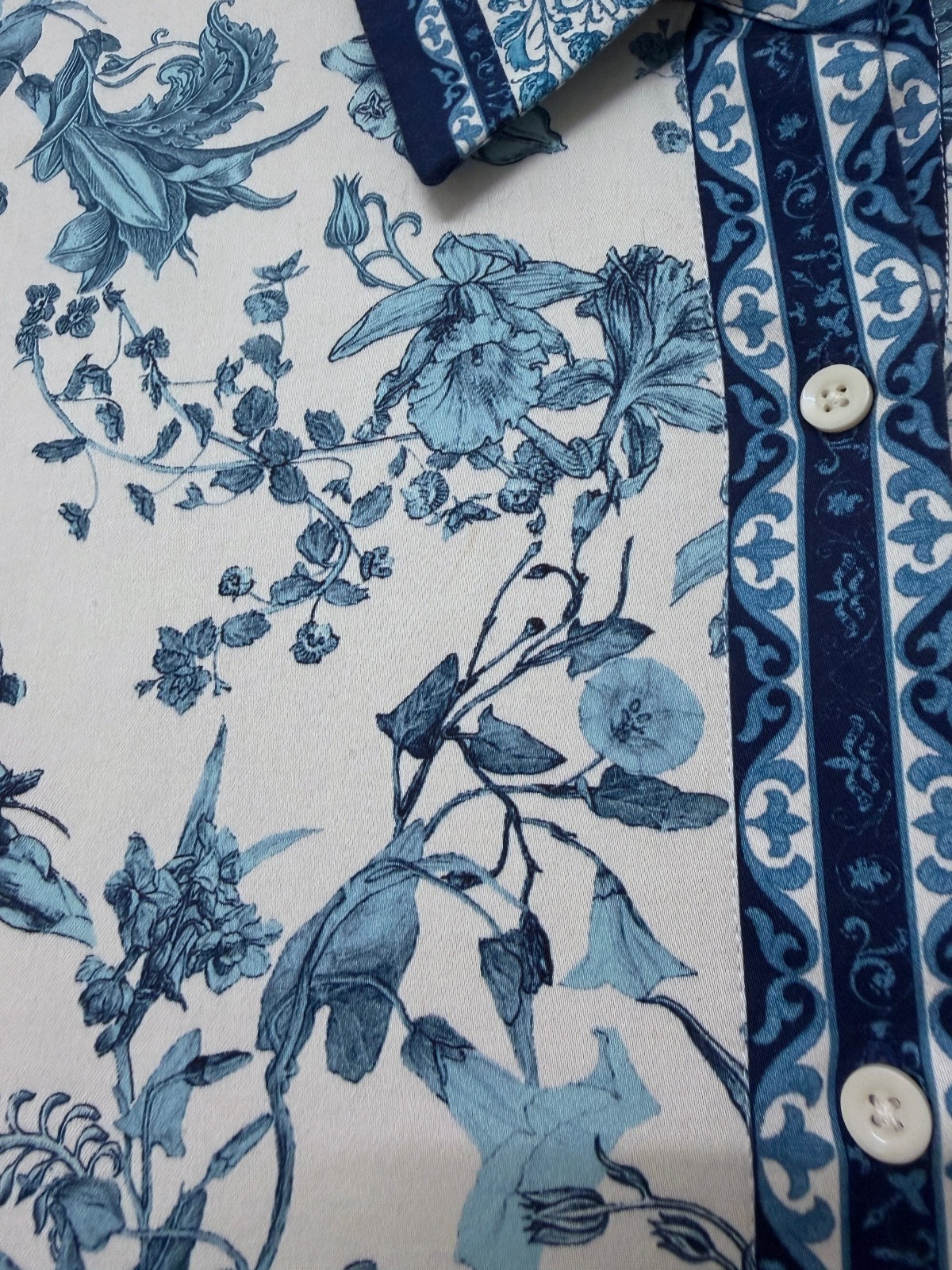 Alice + Olivia Tanika Je L’adore Spring Sky Maxi Shirt Dress Blue Floral Belt S