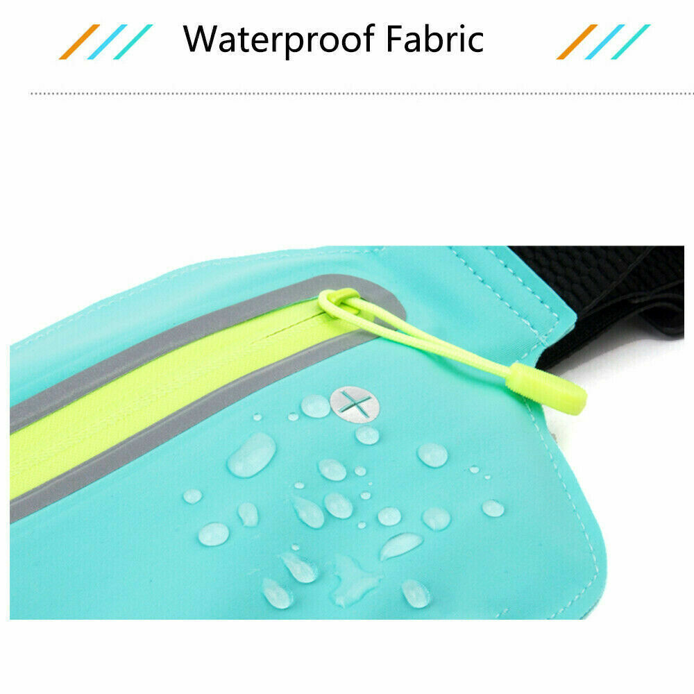 Waterproof Sport Runner Waist Bum Bag Running Jogging Belt Pouch Zip Fanny Pack