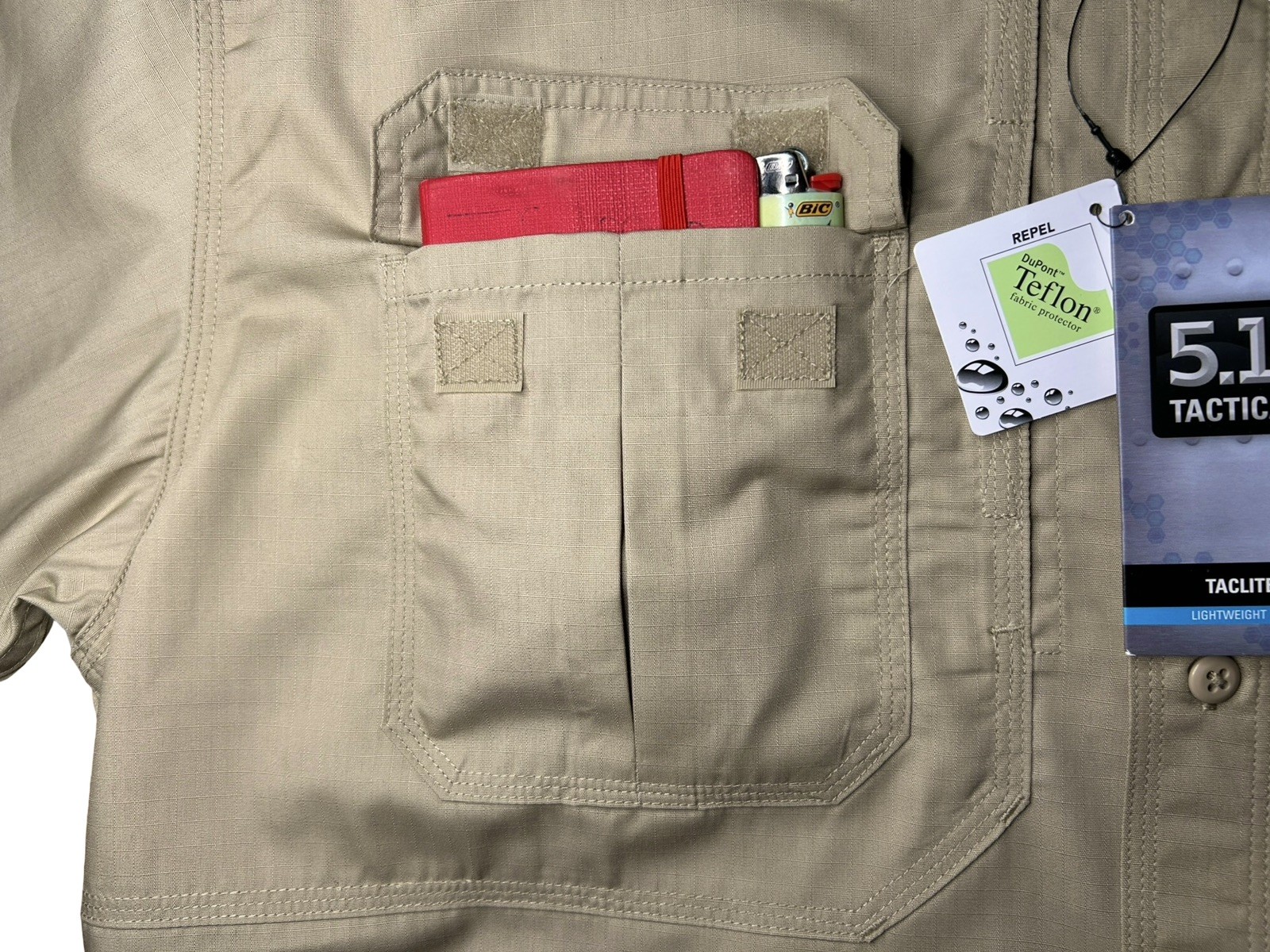 5.11 Tactical Taclite Pro Short Sleeve Shirt Men’s Ripstop Vented Patch Removed