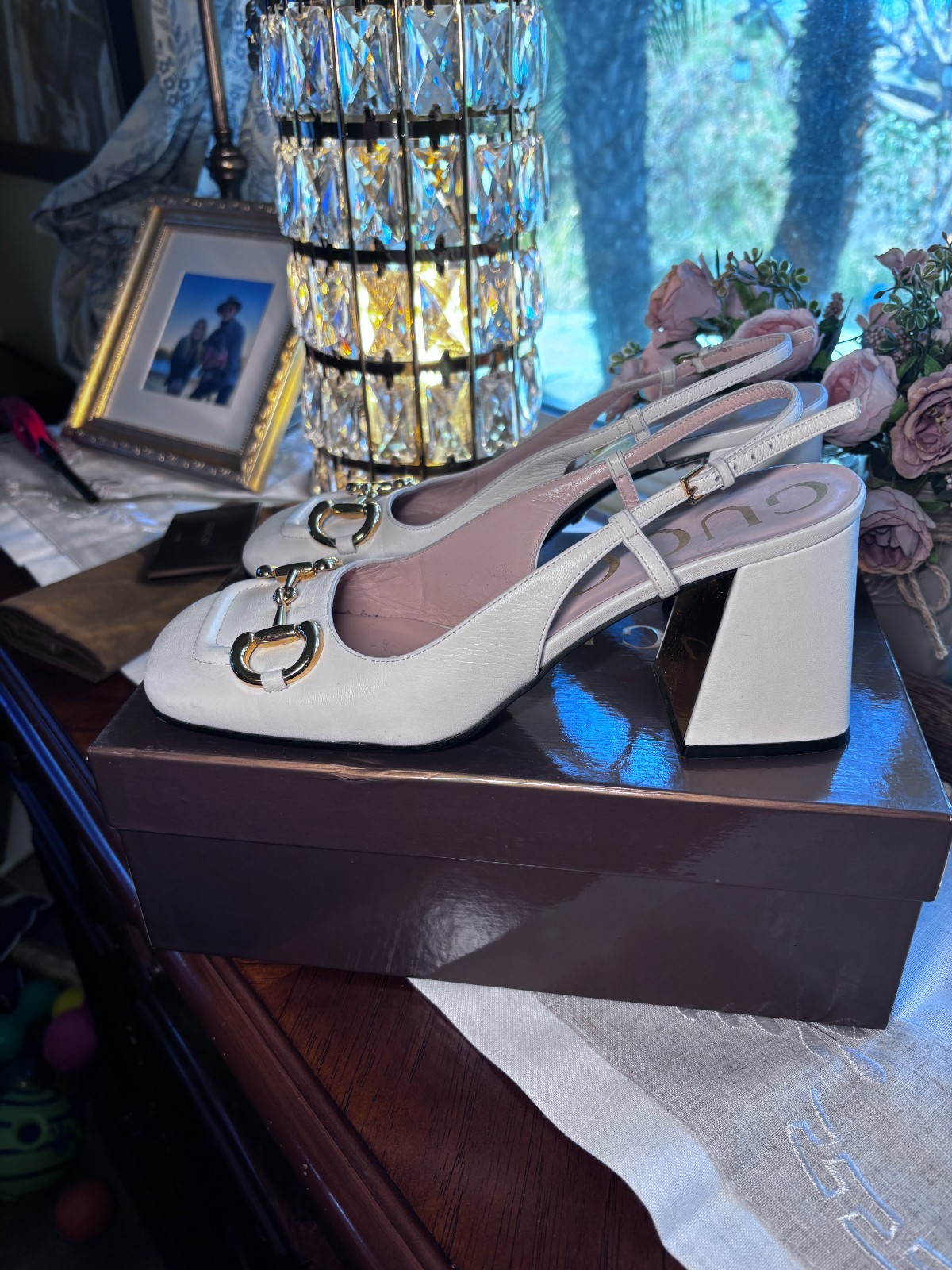 gucci horsebit slingback pumps