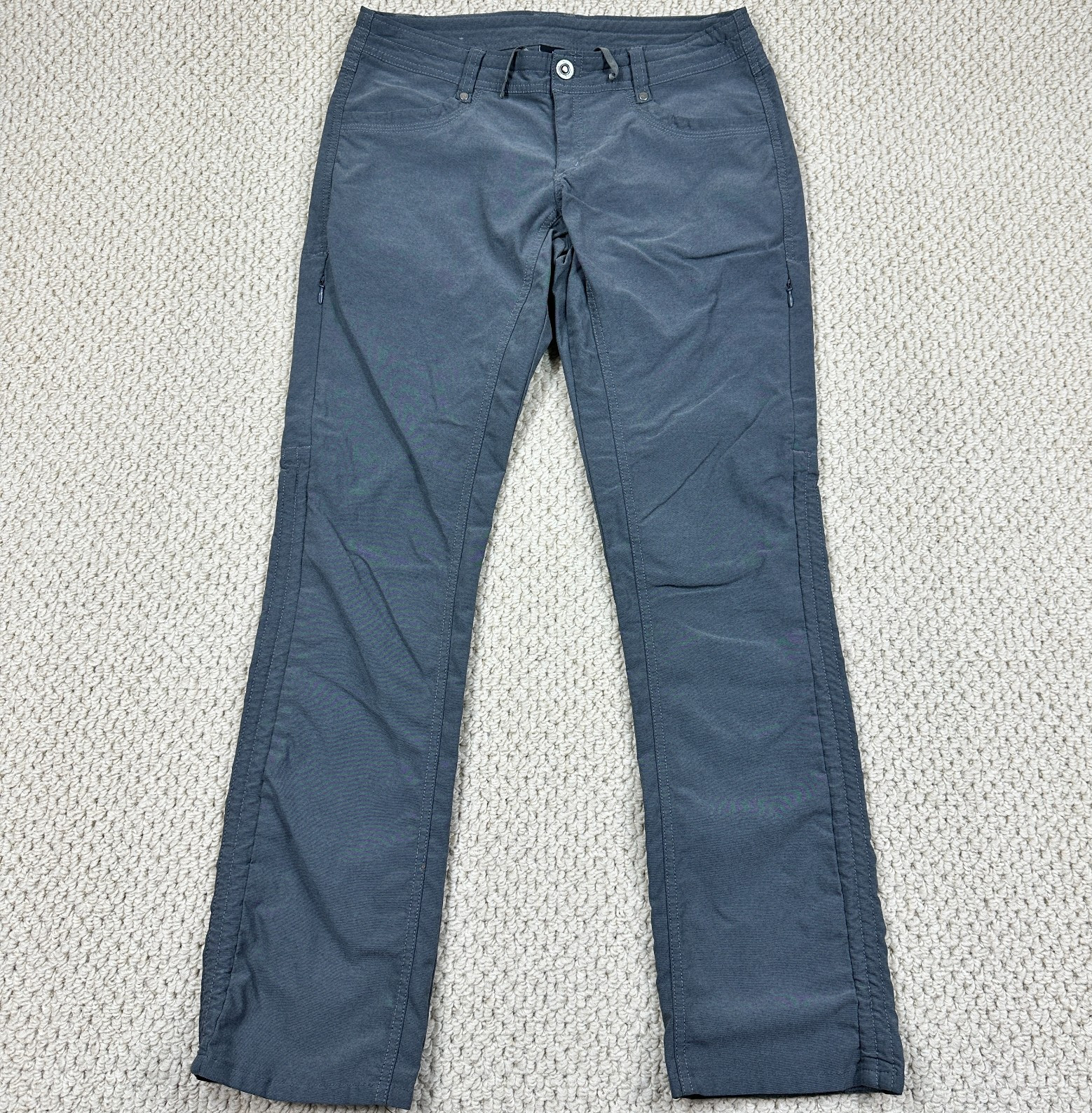 Kuhl Trekr Pants Womens 6 Reg Dark Gray Straight Performance Trouser Nylon Blend