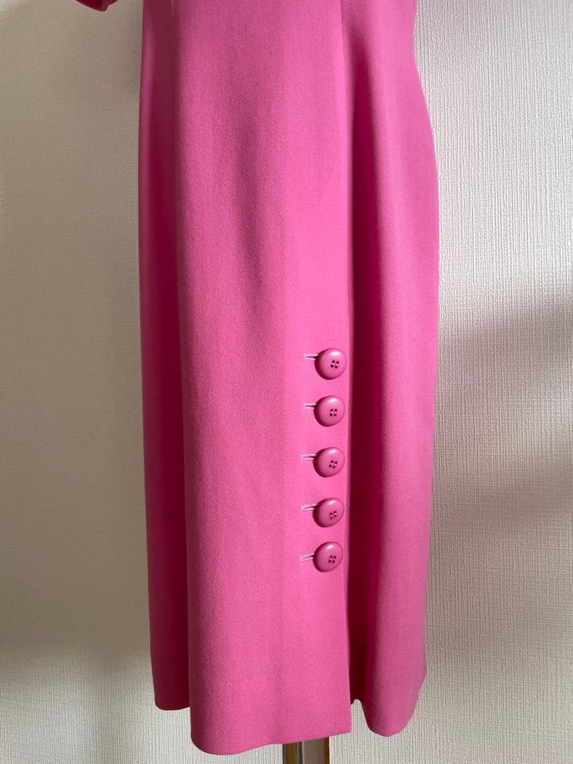Christian Dior Vintage Puff Sleeve Dress Size 9 107cm Pink Elegant