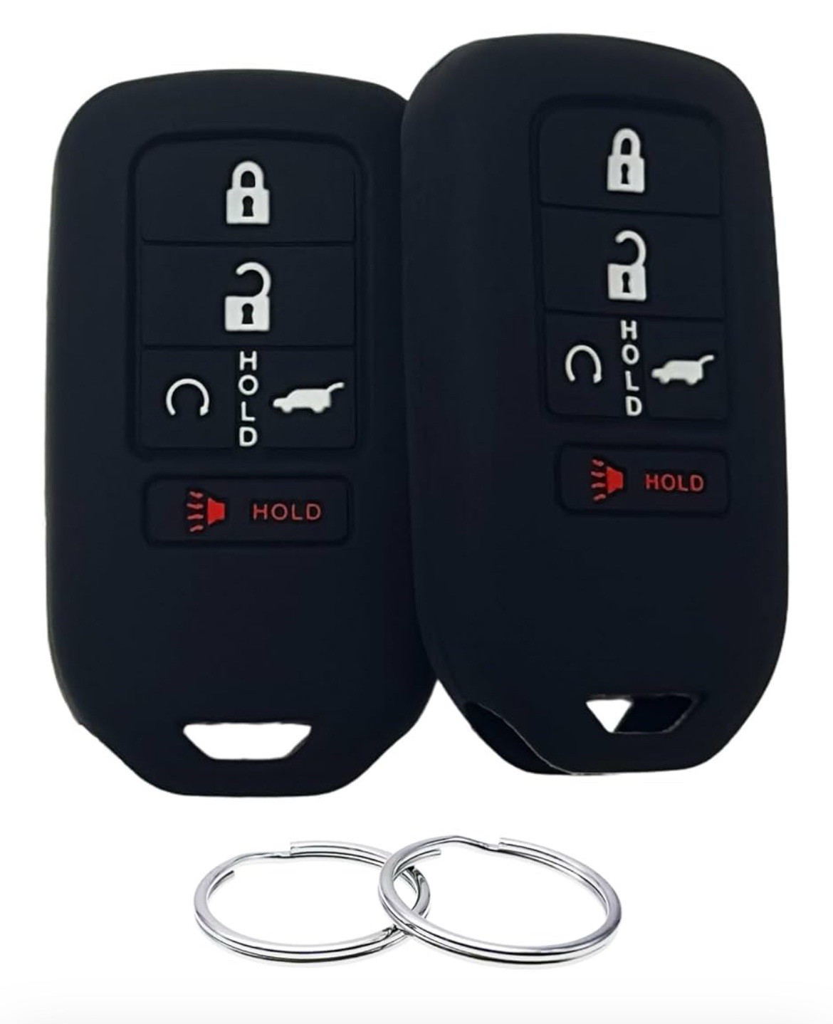 2pcs Silicone Rubber Key Fob Cover Compatible with 2015-2021 Honda Accord（xll)