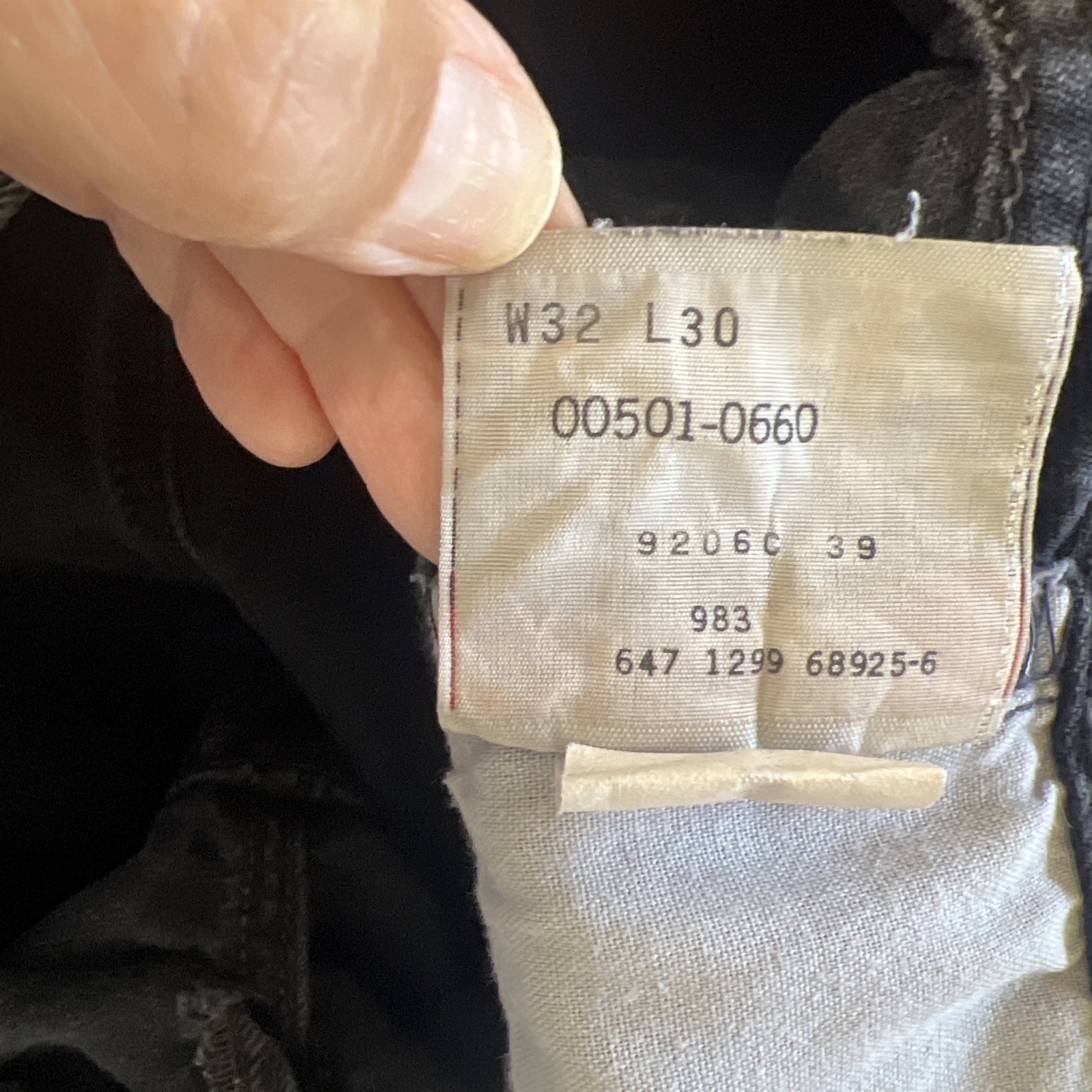 Vintage Levis 501 Black Demin Jeans 32×30 (30×28) Button Fly 90s