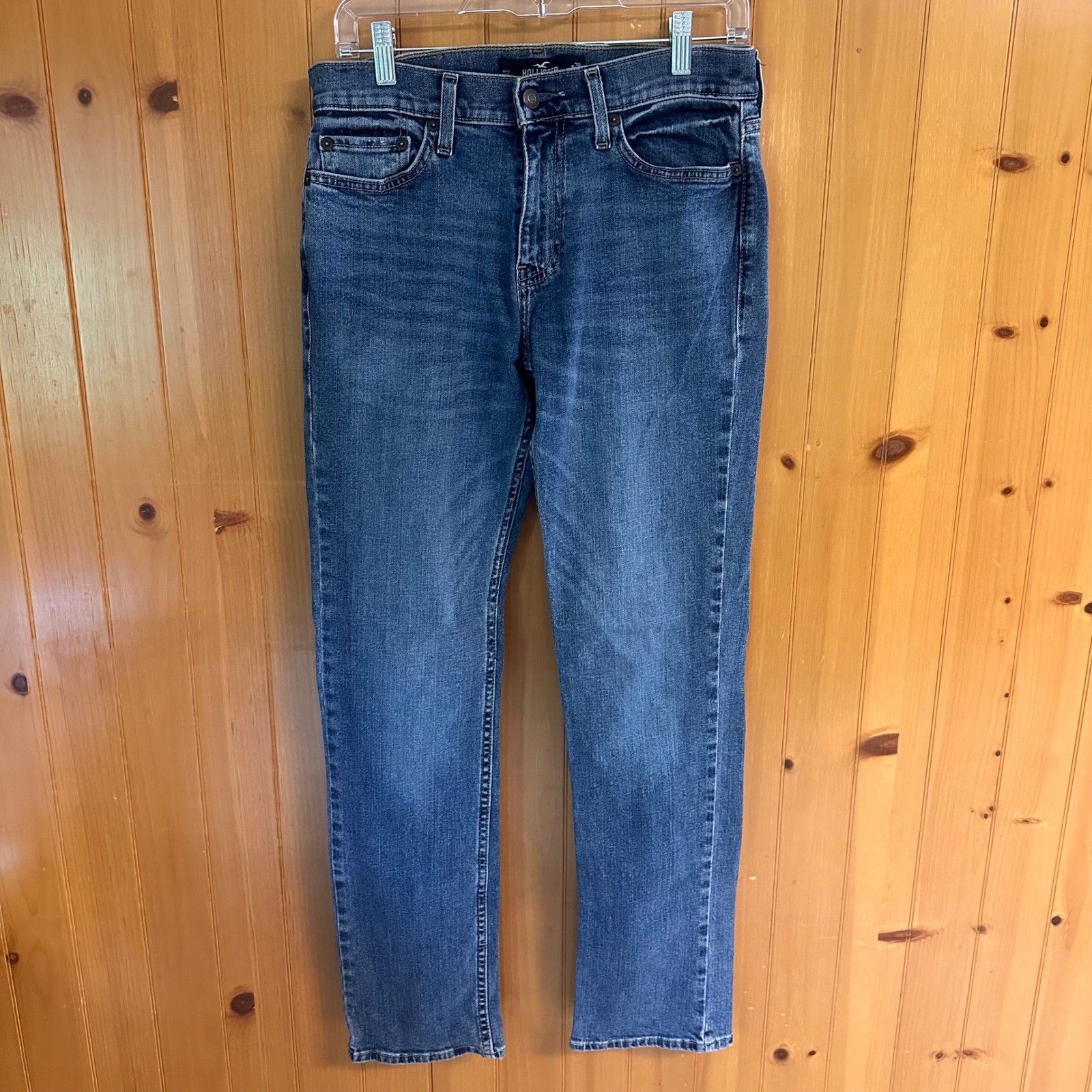 Hollister Slim Straight Epic Flex Blue Jeans 29×32 Medium Wash Stretch Denim