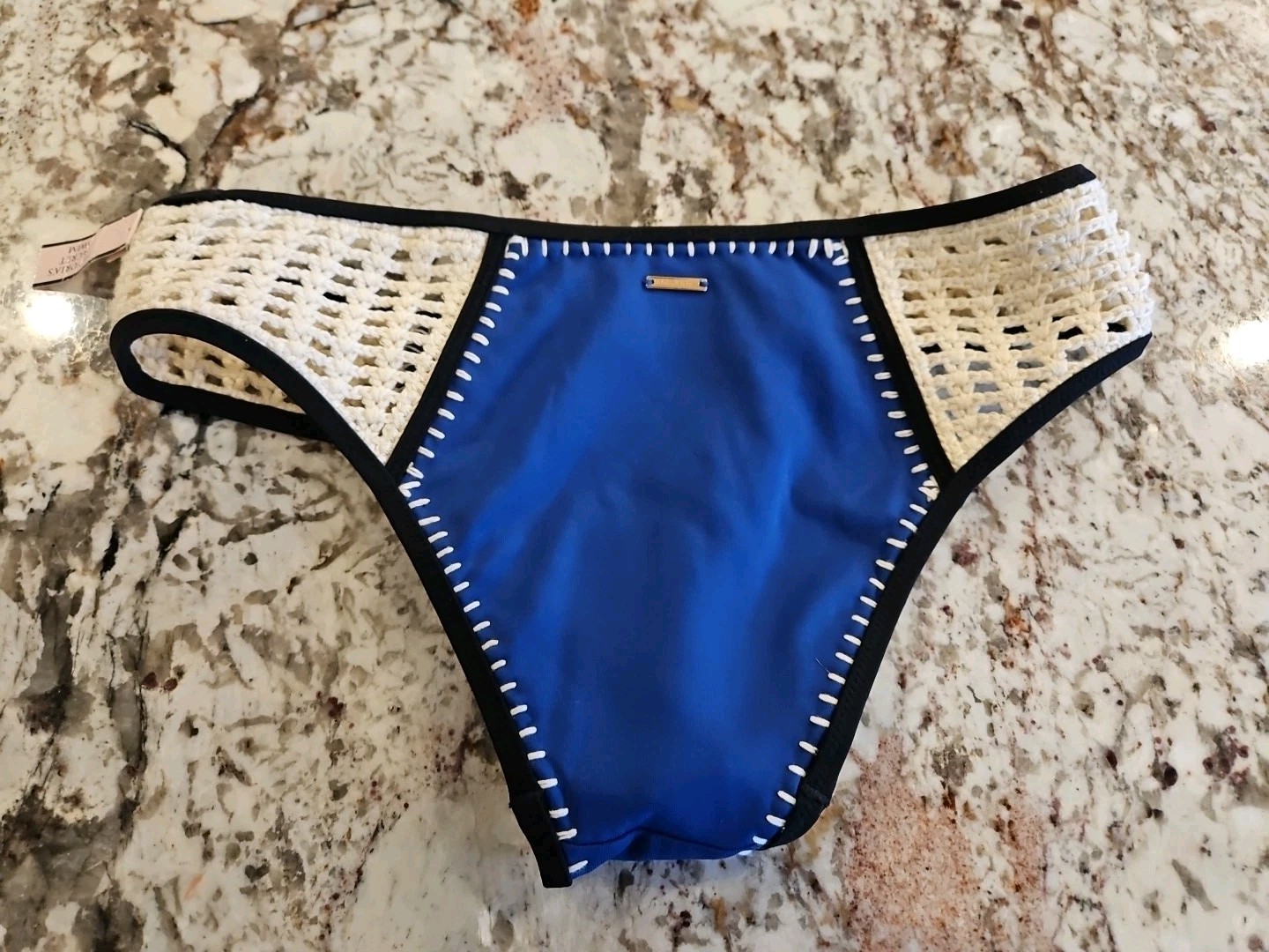 Victoria’s Secret Surf Crochet Classic Hipster Swim Bottoms XS Vibrant Blue