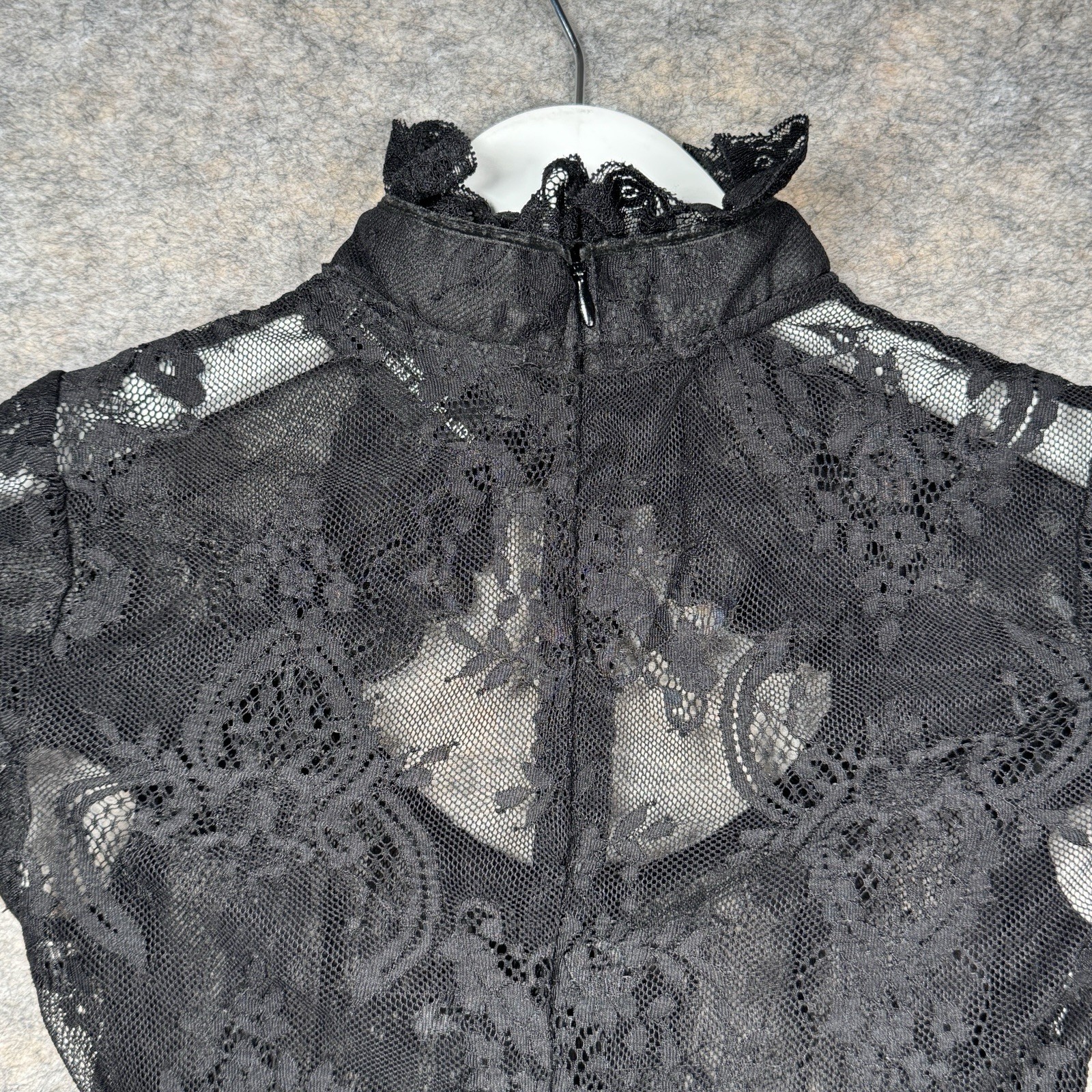 Womens Killstar Black Lace Grunge Gothic Style Top Size XS 13×17