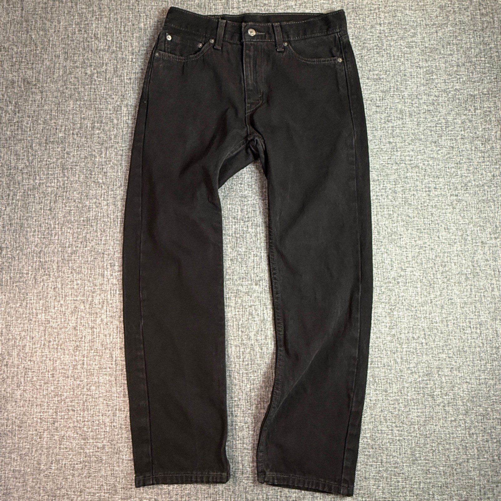 Levi’s 505 Jeans Mens Black Regular Fit Straight Leg Denim | 30×29