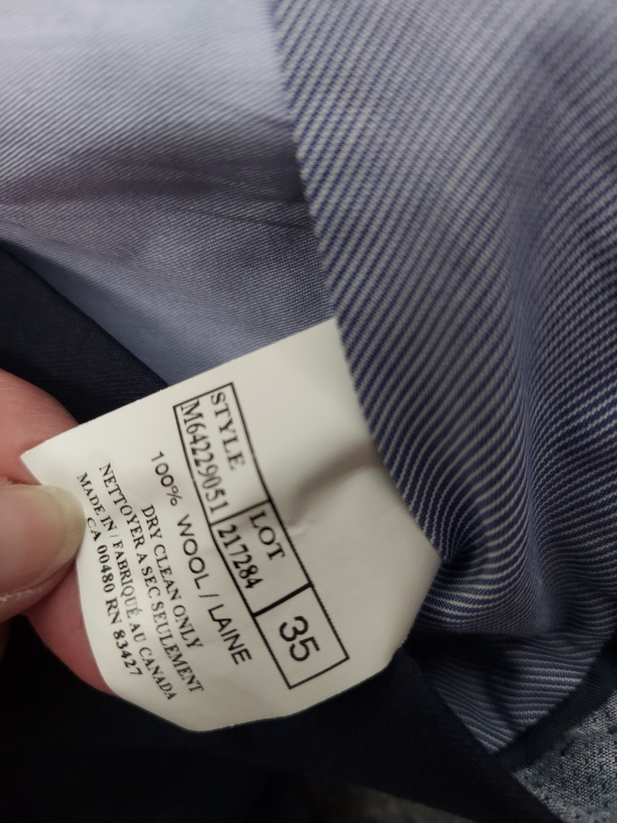 Ballin Pants Mens 35 Blue Super 120s Wool Dunhill Comfort Eze Unhemmed NWT