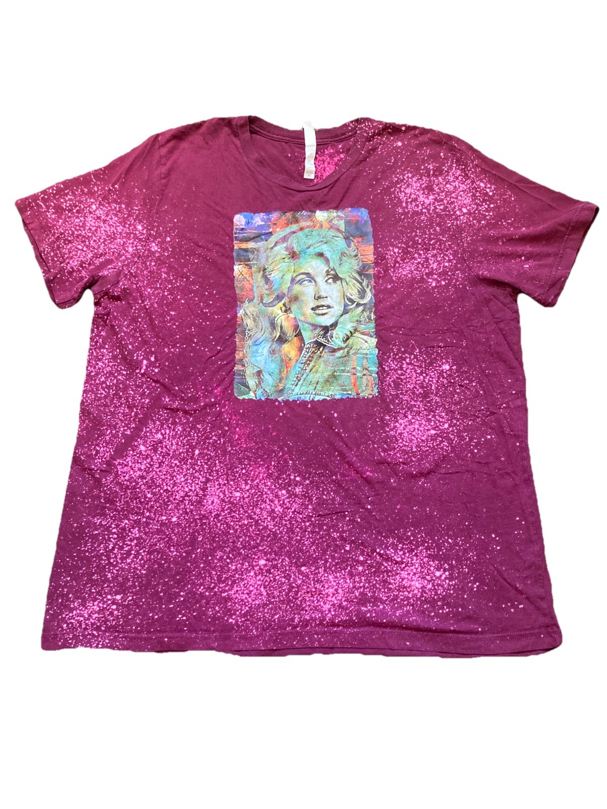 Dolly Parton Iron On Transfer 2XL Vintage Portrait T-Shirt Bleach Splatter