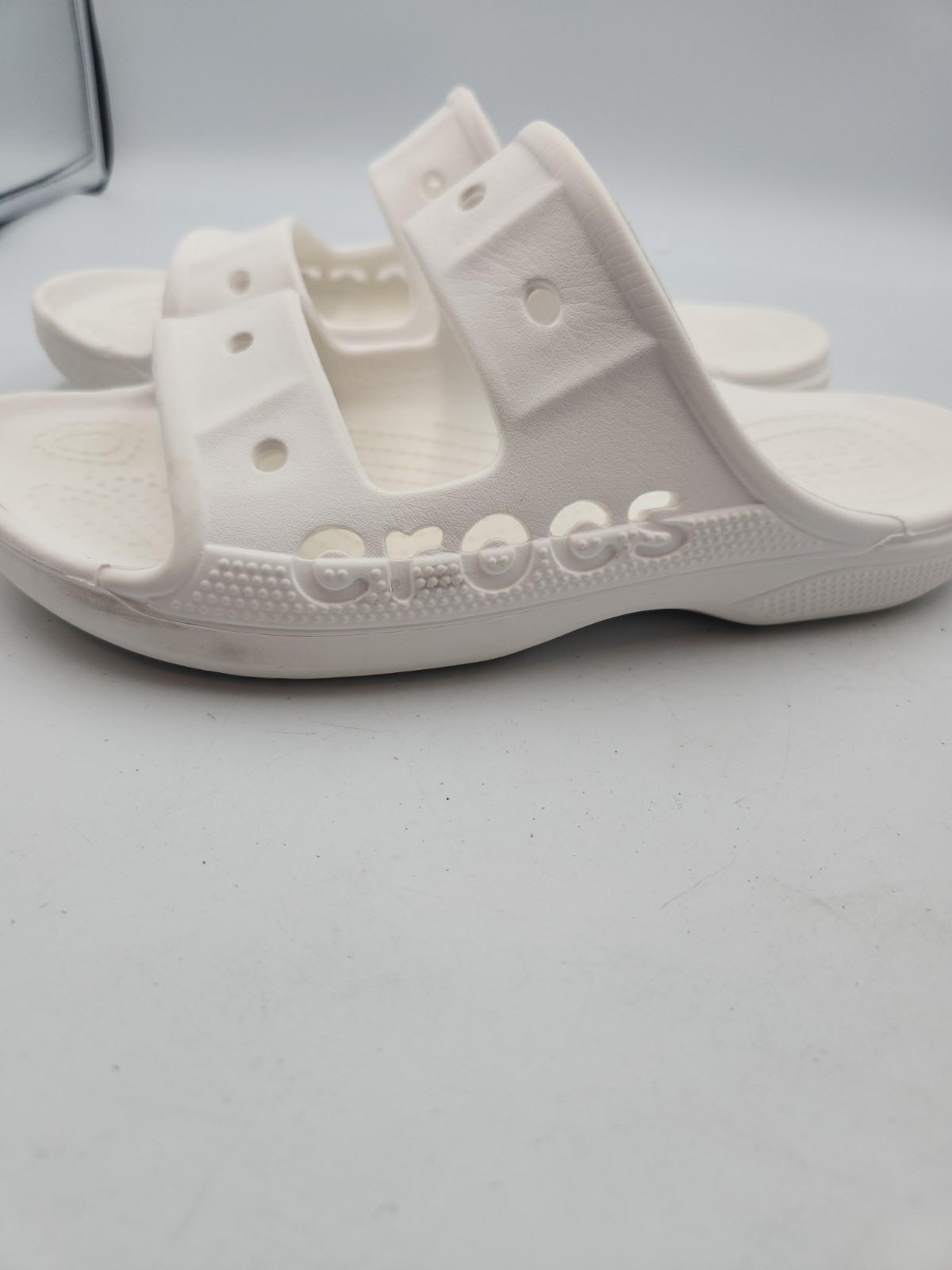 Crocs Baya Two-Strap Slide Sandals White 207627-100 Womens Size 8 Mens Size 6