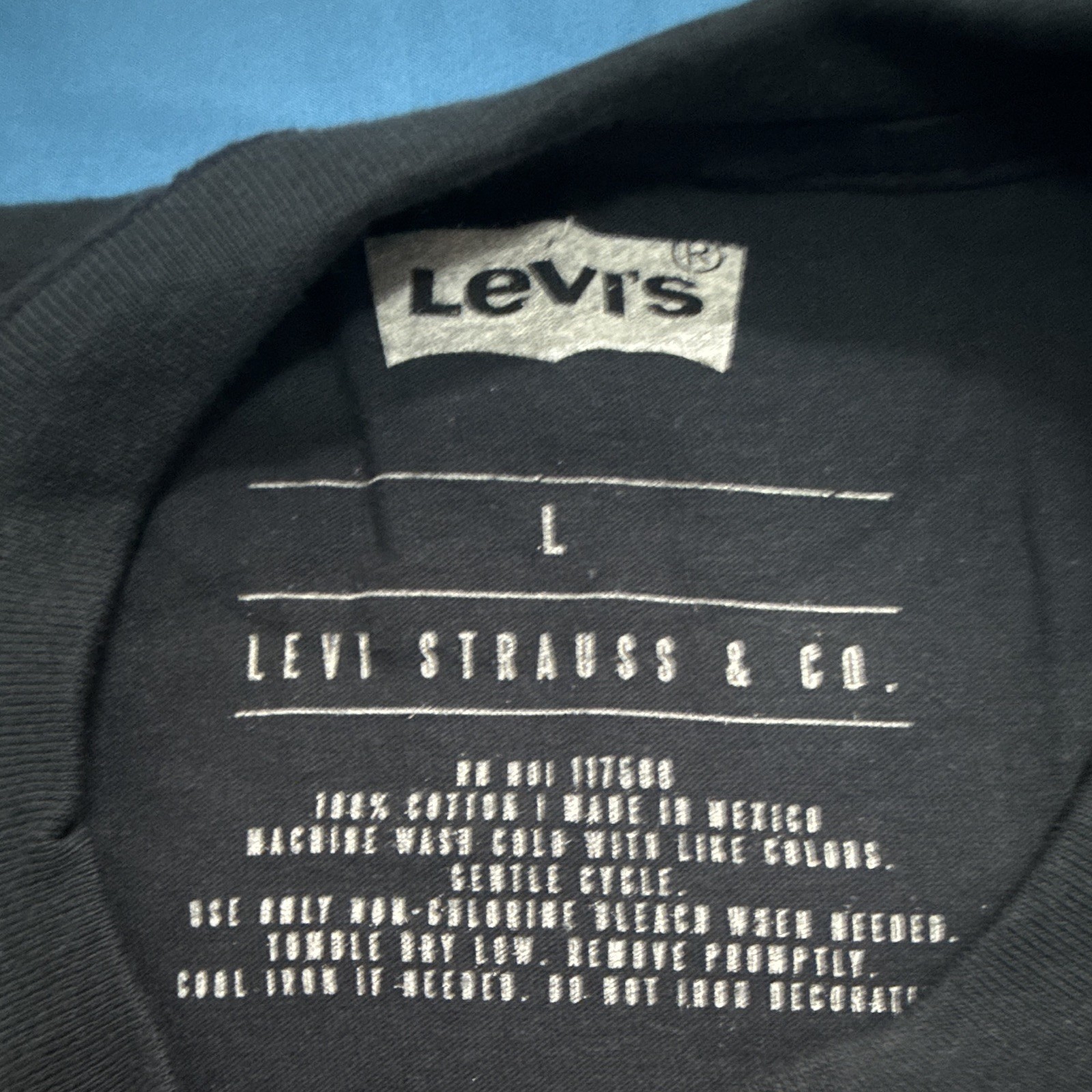Levi’s Men’s L Black/White Housemark Logo Graphic T-Shirt Crew Neck SS