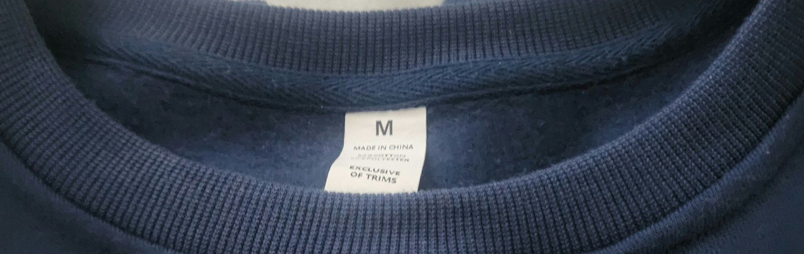 Women’s Oversized Sweatshirt Navy Blue Thumbholes 50% Cotton Pullover Medium NEW