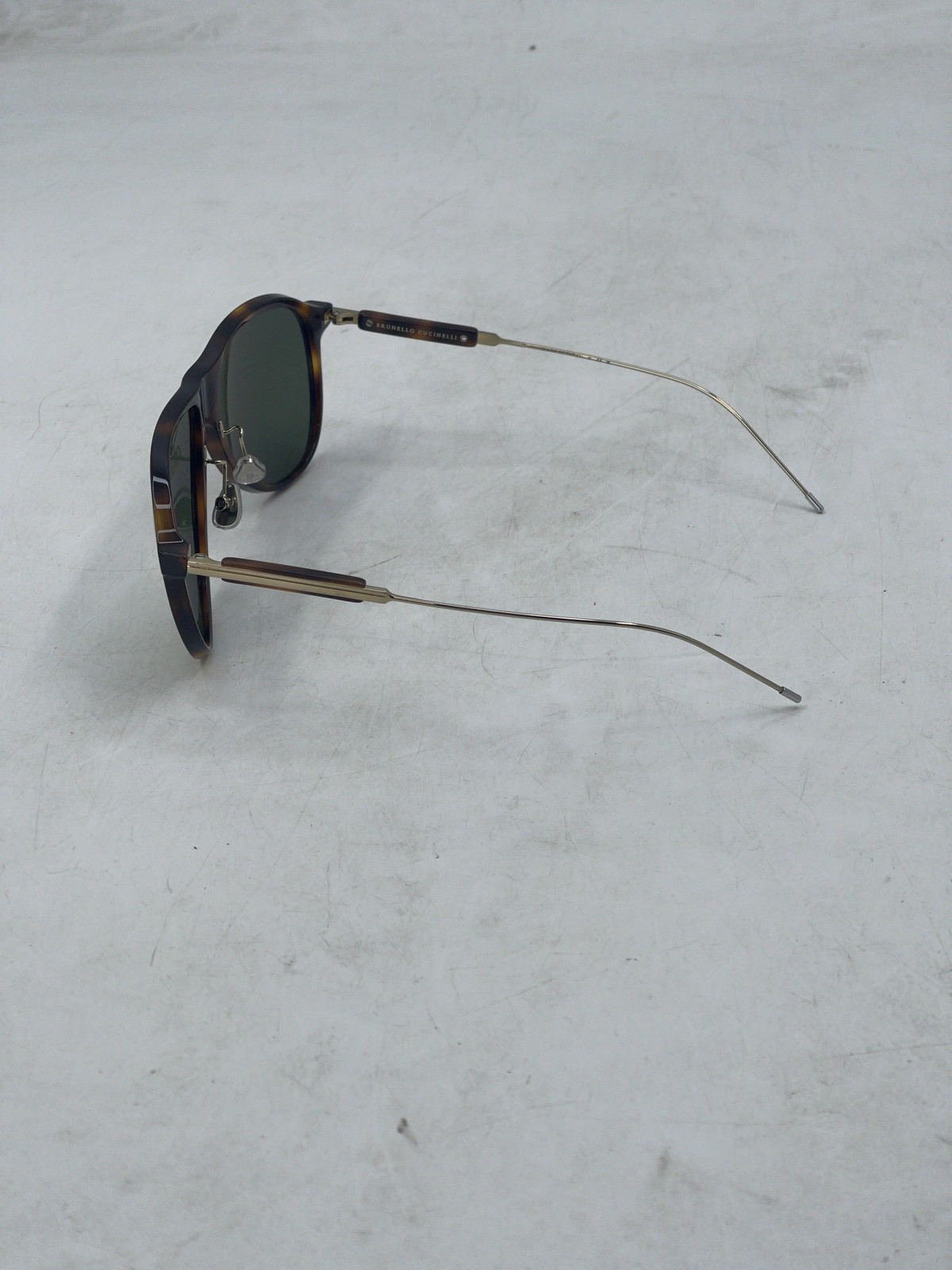 Brunello Cucinelli Men’s Pilot Sunglasses Havana Classic/Dark Green Polar