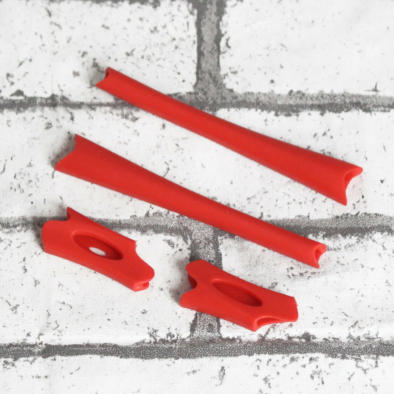 Replacement Rubber Silicone Ear Socks for-Oakley Flak Jacket XLJ -Red