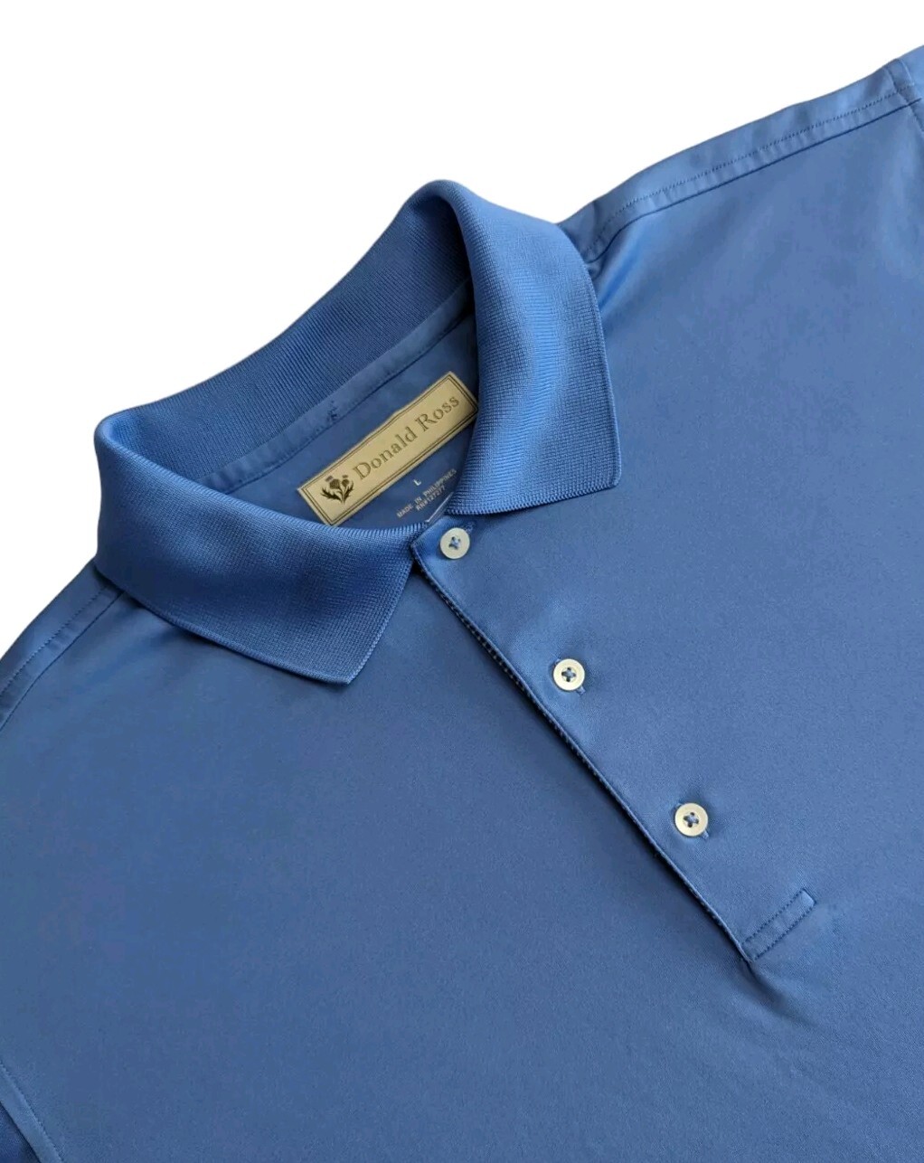 Donald Ross Mens GOLF Polo Blue Naperville Country Club Logo Sportswear Sz Large