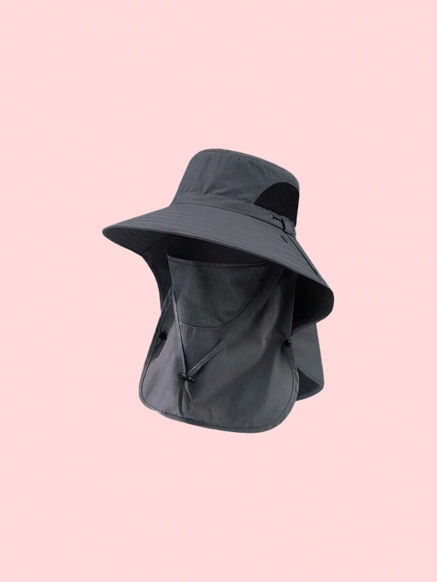 Wide Brim Fishing Hiking Sun Hat Neck Gaiter Bucket Cowboy Hat Outdoor Camo