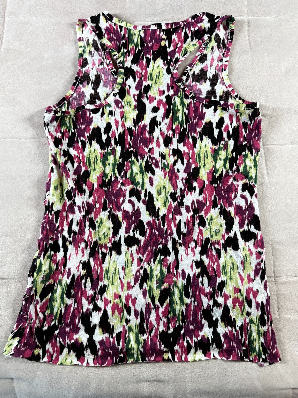 Brina & Em Womens Sleeveless Ruffle Tank Racerback Top Multicolor Size S