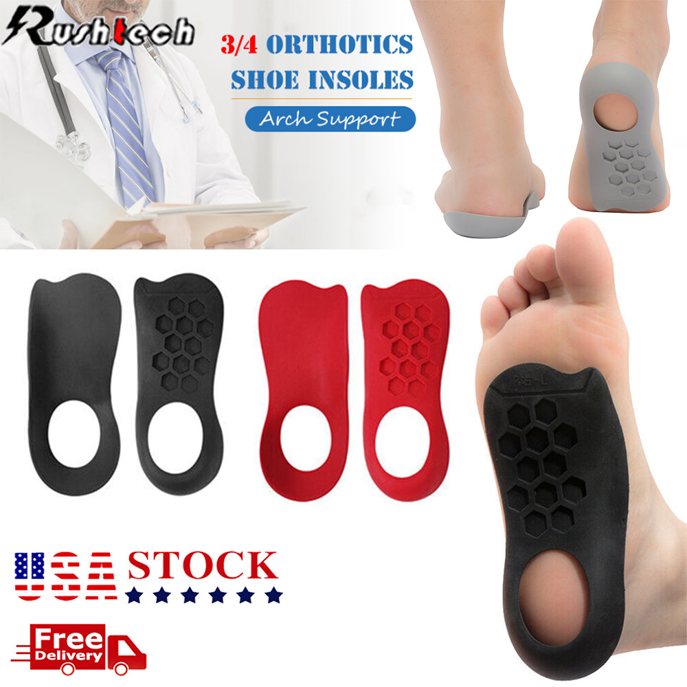 3/4 Orthotic Shoe Insoles Inserts Flat Feet High Arch Support Plantar Fasciitis