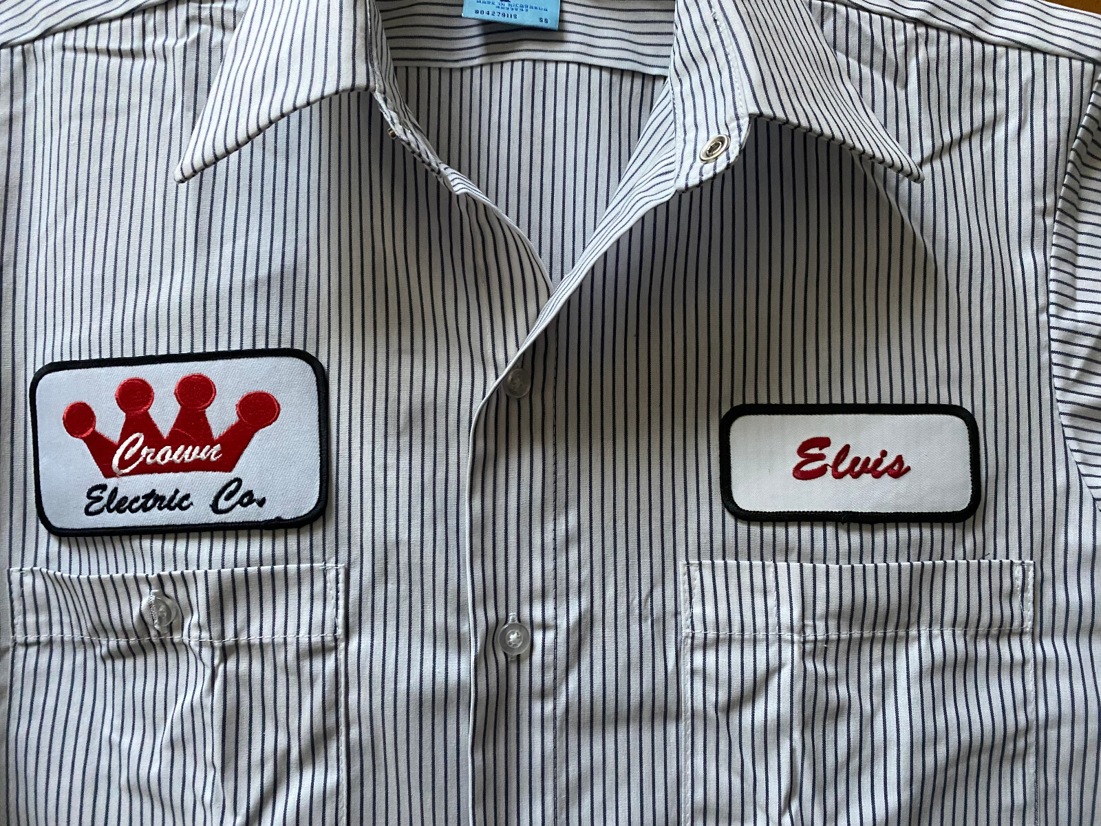 ELVIS CROWN ELECTRIC Mechanic WORK SHIRT Auto Kustom Rockabilly Punk CW