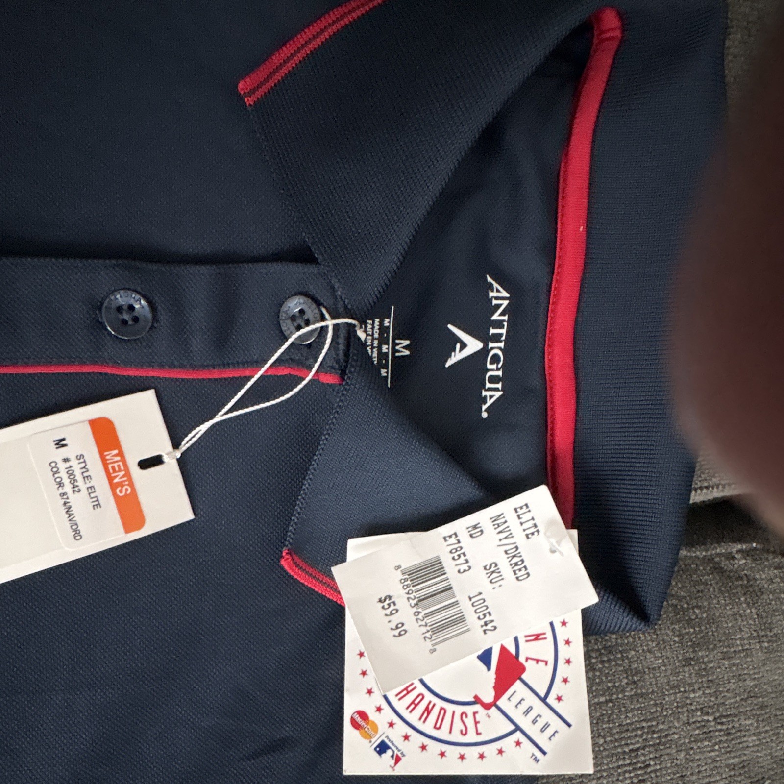 Antigua MLB Texas Rangers Navy Polo Men’s M Relaxed Fit Short Sleeve Logo