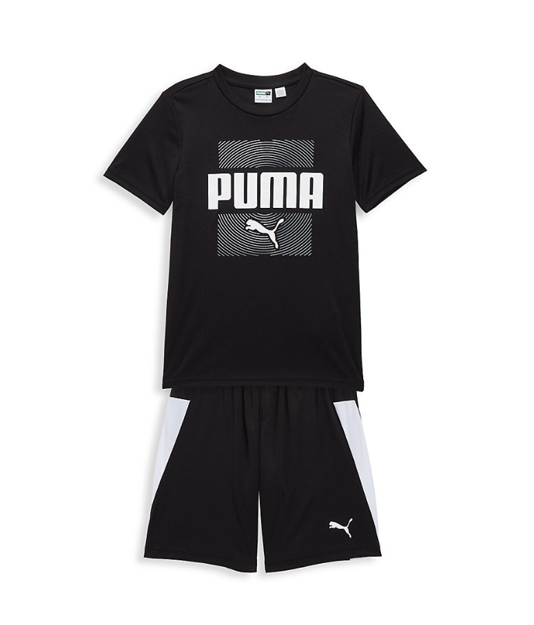 Puma Boy’s 2-Piece T-Shirt & Shorts Set Black Size 6 4373