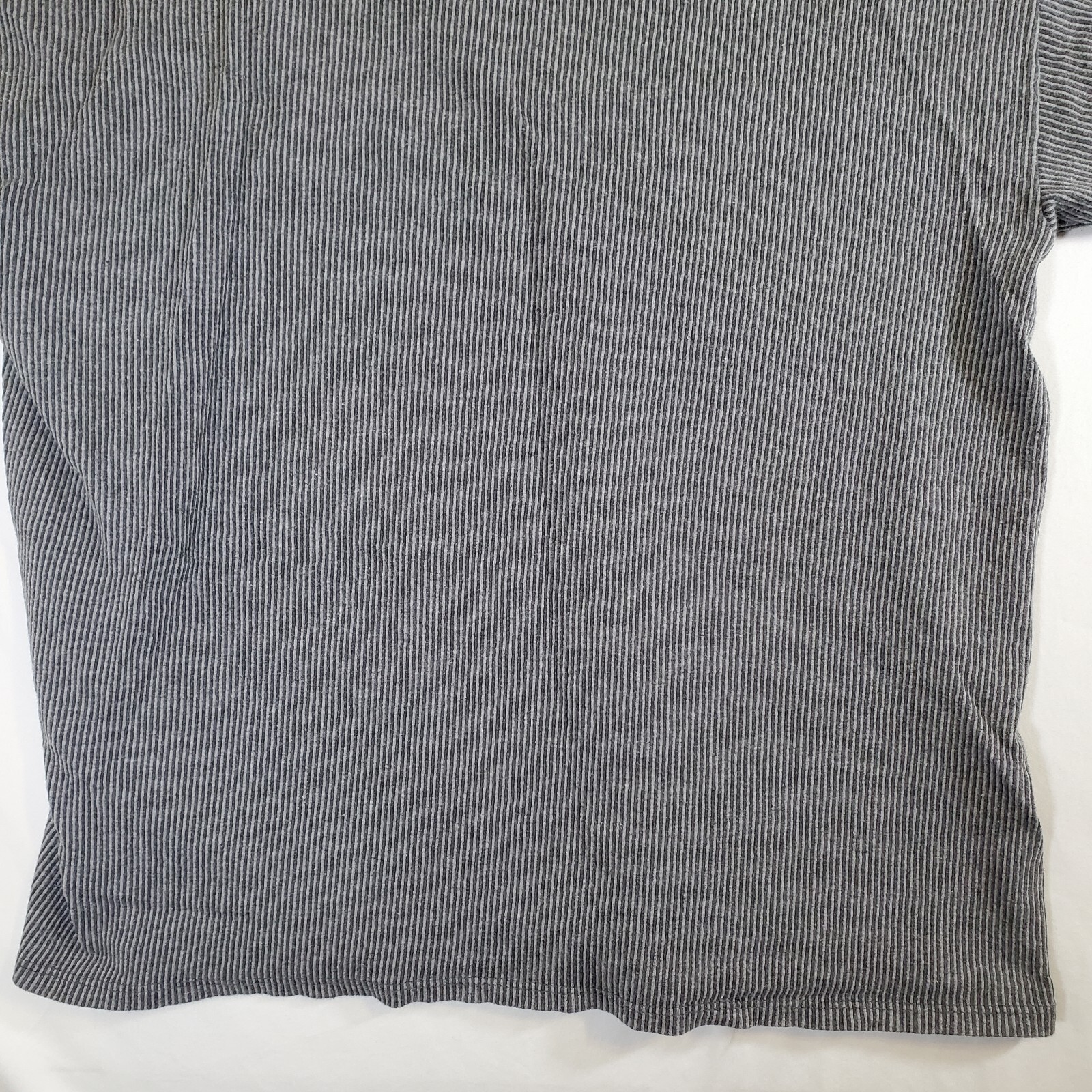 Cal Cru Gray Ribbed Polycotton Made in USA VTG 80s 90s XL TShirt T-Shirt Top