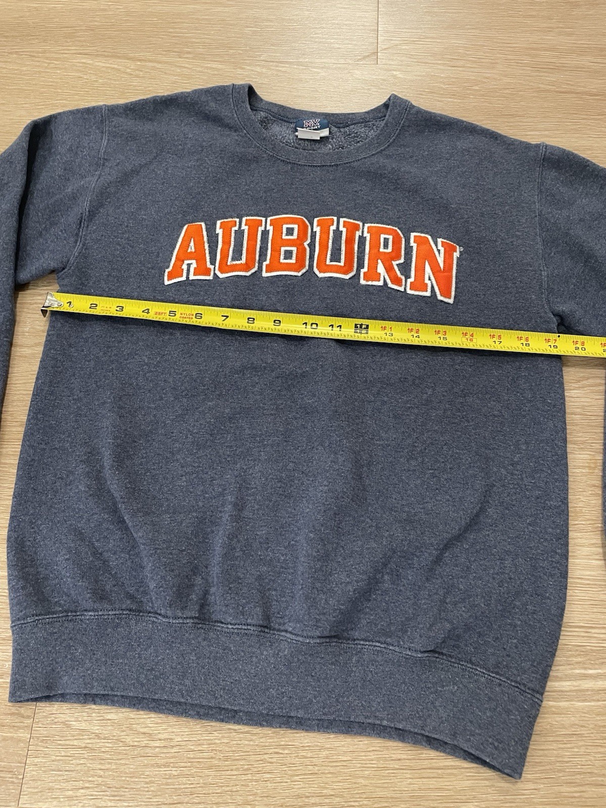 Auburn University Size S Embroidered Classic Blue Orange Crewneck Sweatshirt