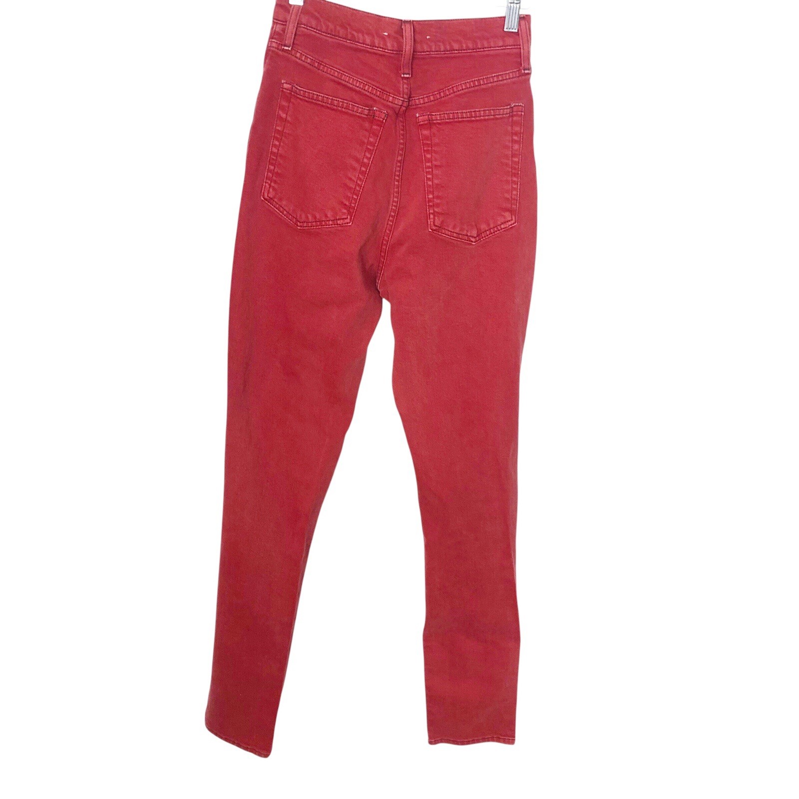 Helmut Lang Red High Waisted Femme Hi Spikes Jeans Red 27 26” Womens