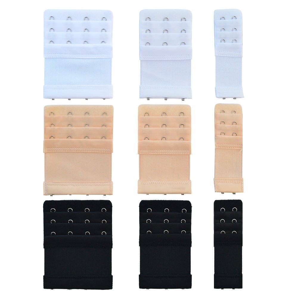 Bantoye 9pcs Bra Extender 2 Hooks/3 Hooks/4 Hooks Nylon Elastic Back Bra Band…