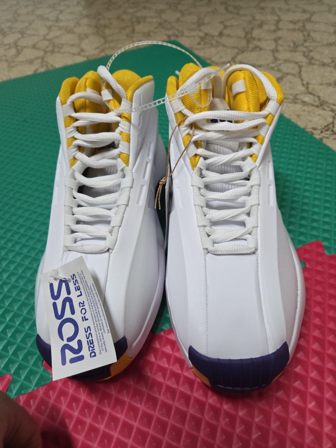 Adidas Crazy 1 Lakers Kobe Size 10 1/2 White Purple Yellow
