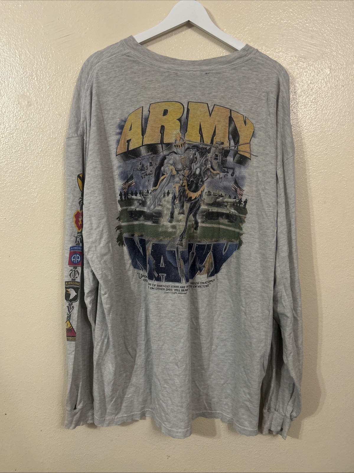 Vintage Army Vs Navy 2001 Y2K Football Game Long Sleeve T Shirt XXL Distressed