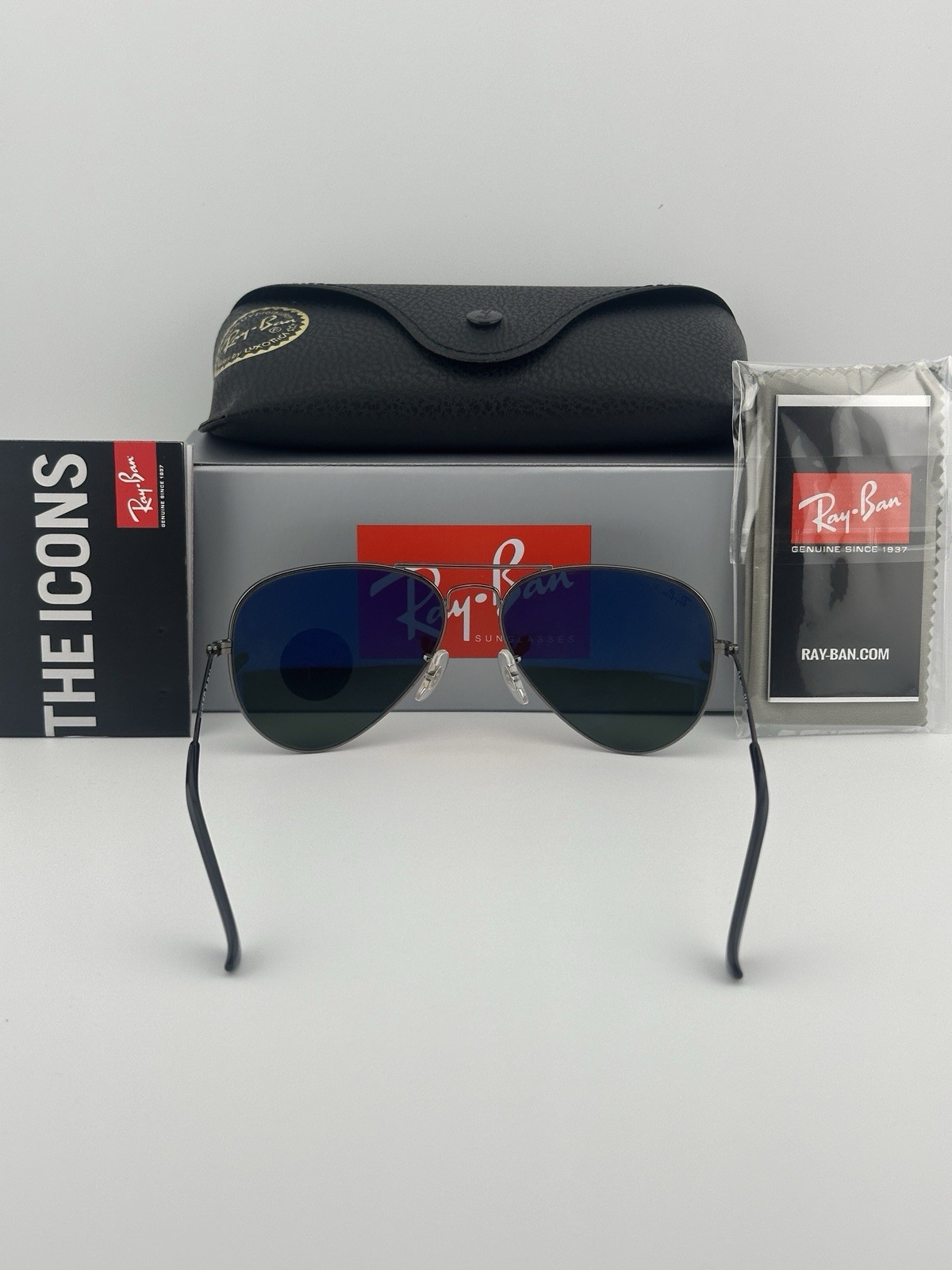 Ray-Ban Metal Aviator Gunmetal G-15 Green Polarized Sunglasses RB3025 004/58mm