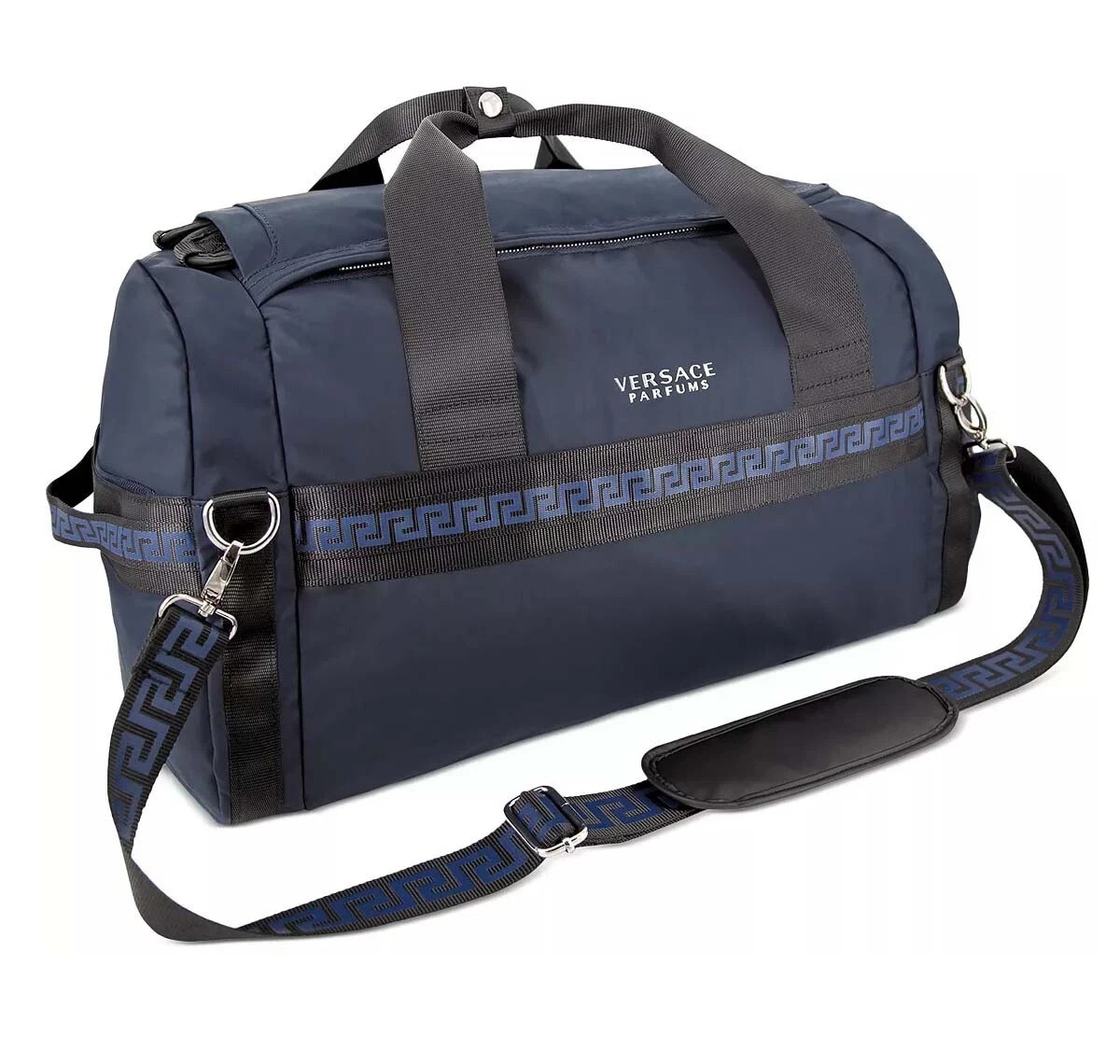 Versace Parfums Faux Leather Duffle Backpack Weekender Travel Bag