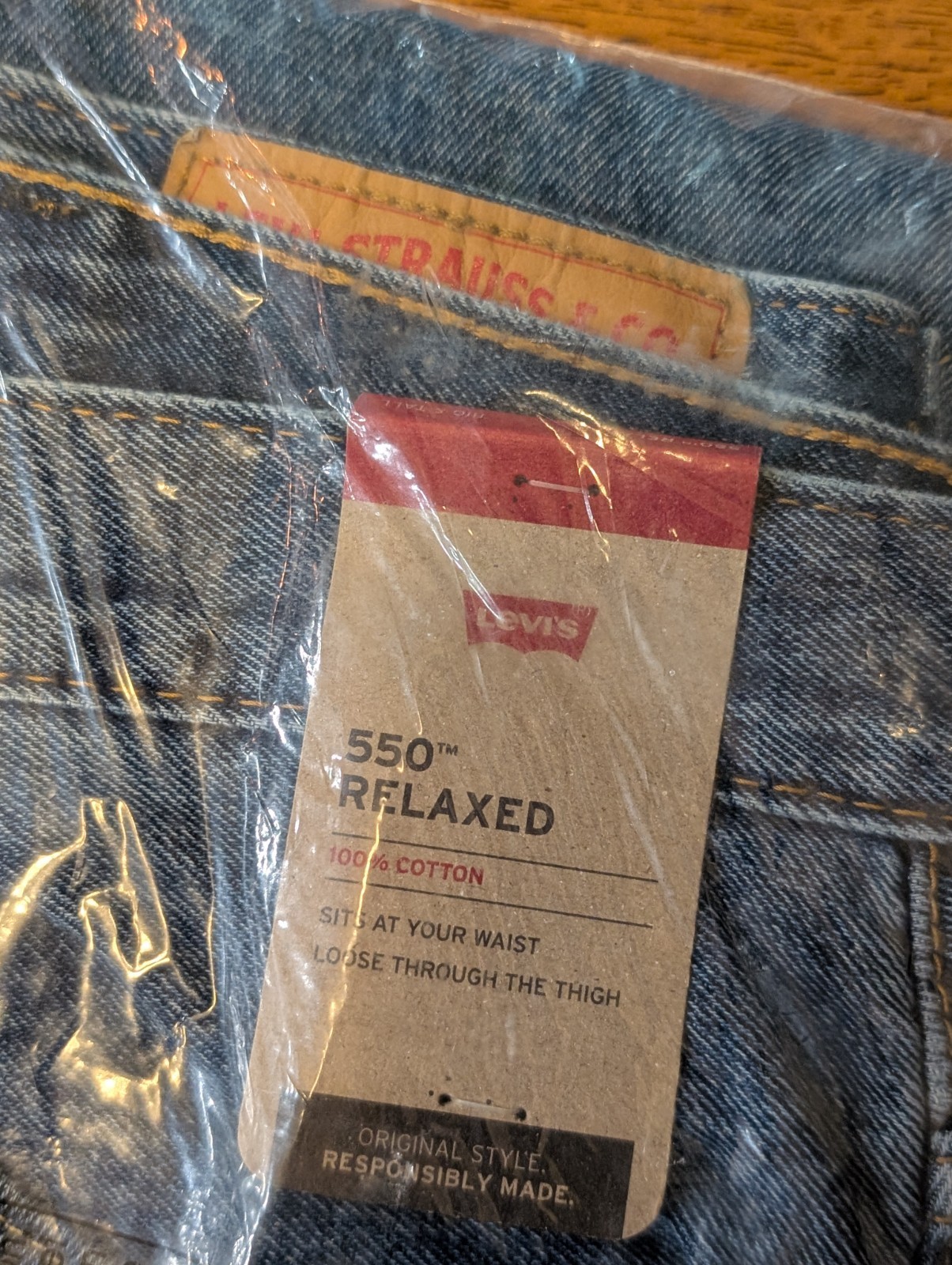 Levi’s 550 Relaxed Men’s Jeans Blue Cotton Denim Big & Tall Button Zip NWT