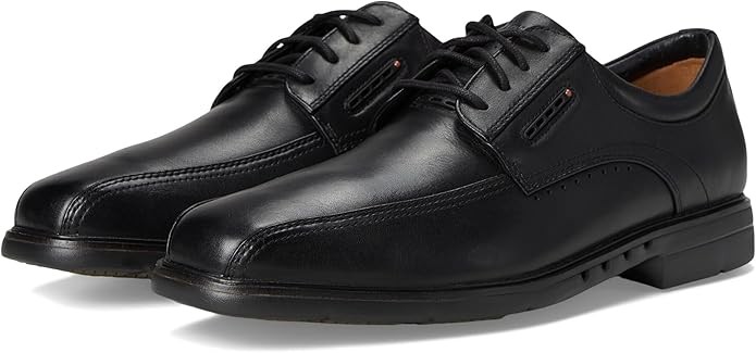 Clarks Mens Un Kendric Way Leather Oxford Shoes, Black Leather