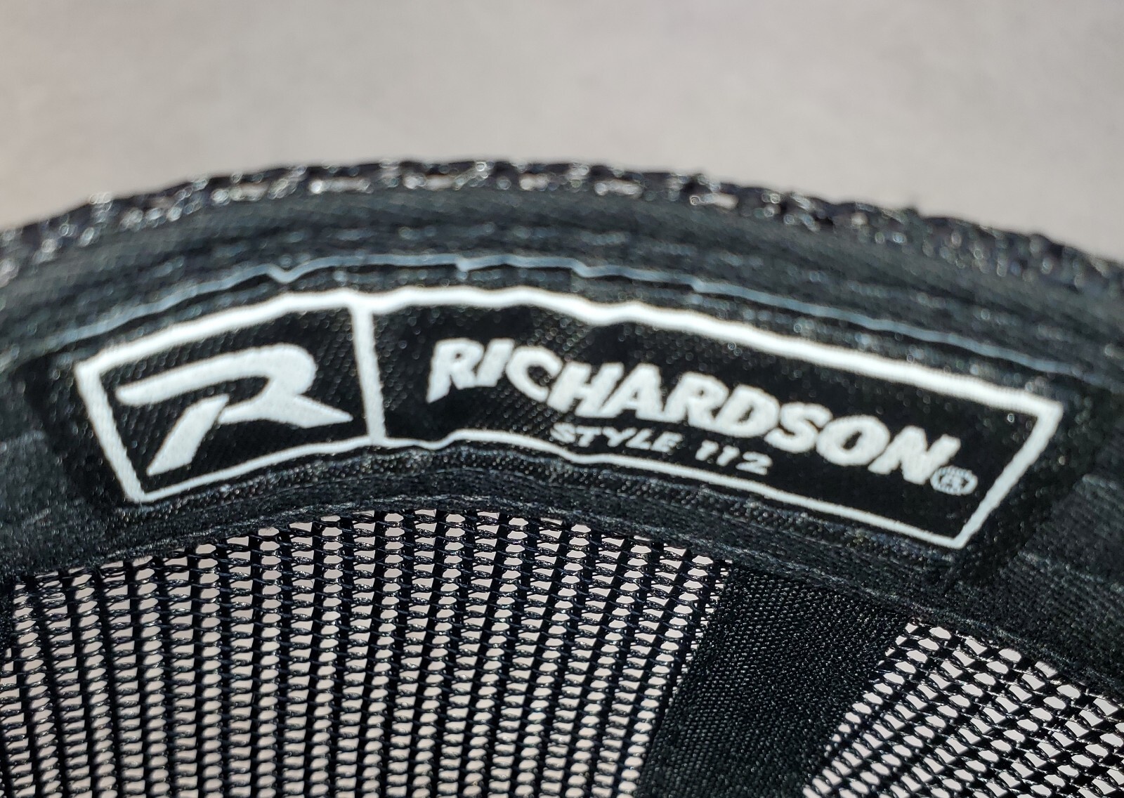 Peterbilt Red Patch on Richardson 112 Trucker Hat Snapback Charcoal/Black