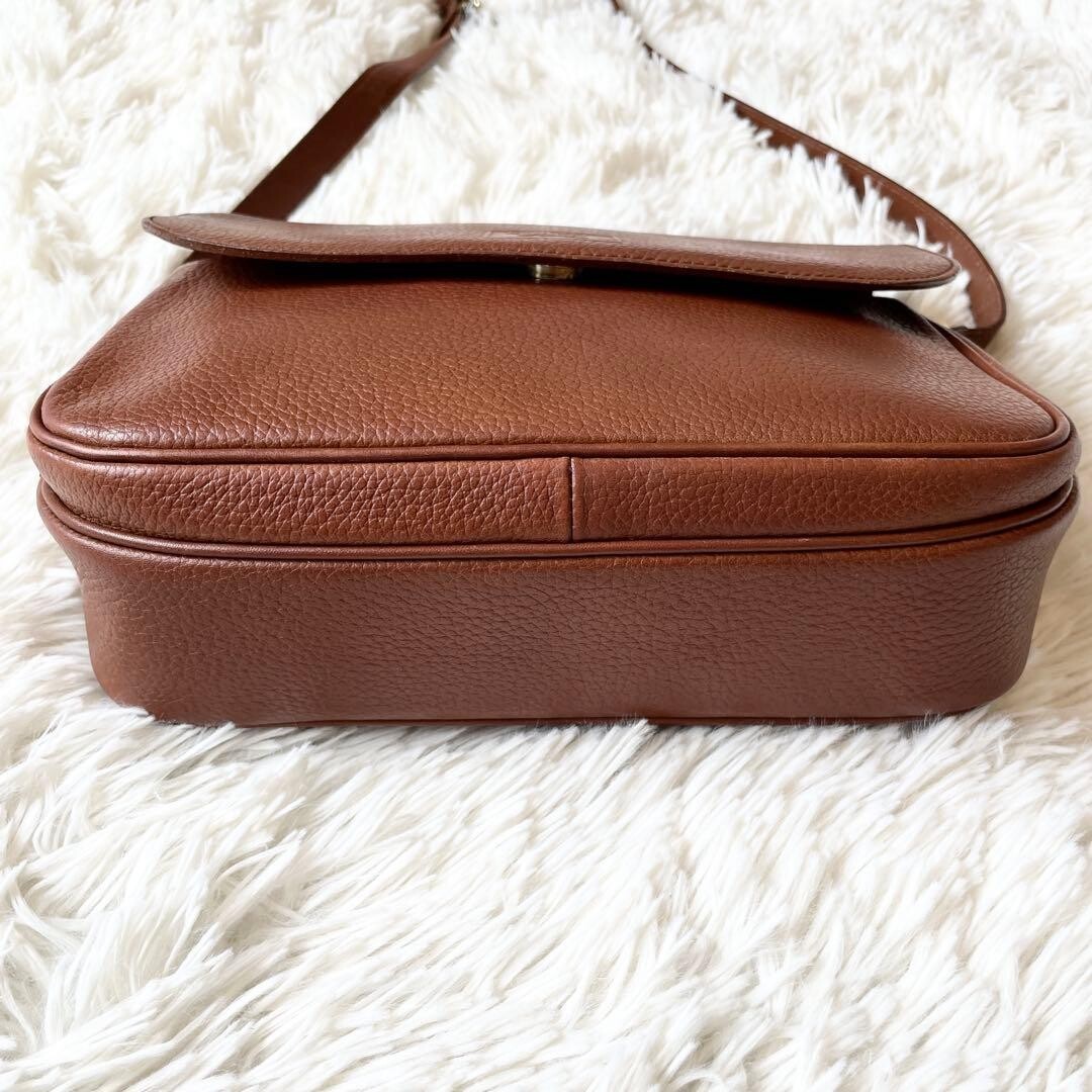 Burberry Brown Leather Nova Check Crossbody Shoulder Bag Vintage Unisex