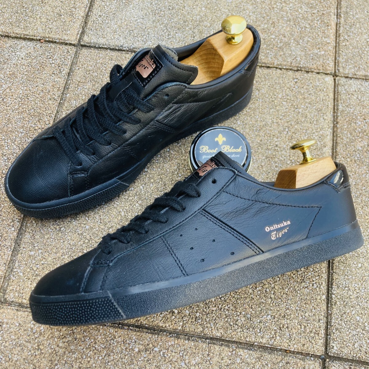Onitsuka Tiger 26cm 8 41.5 Leather sneakers Shoes Black BK Men’s 1183A568 Excell