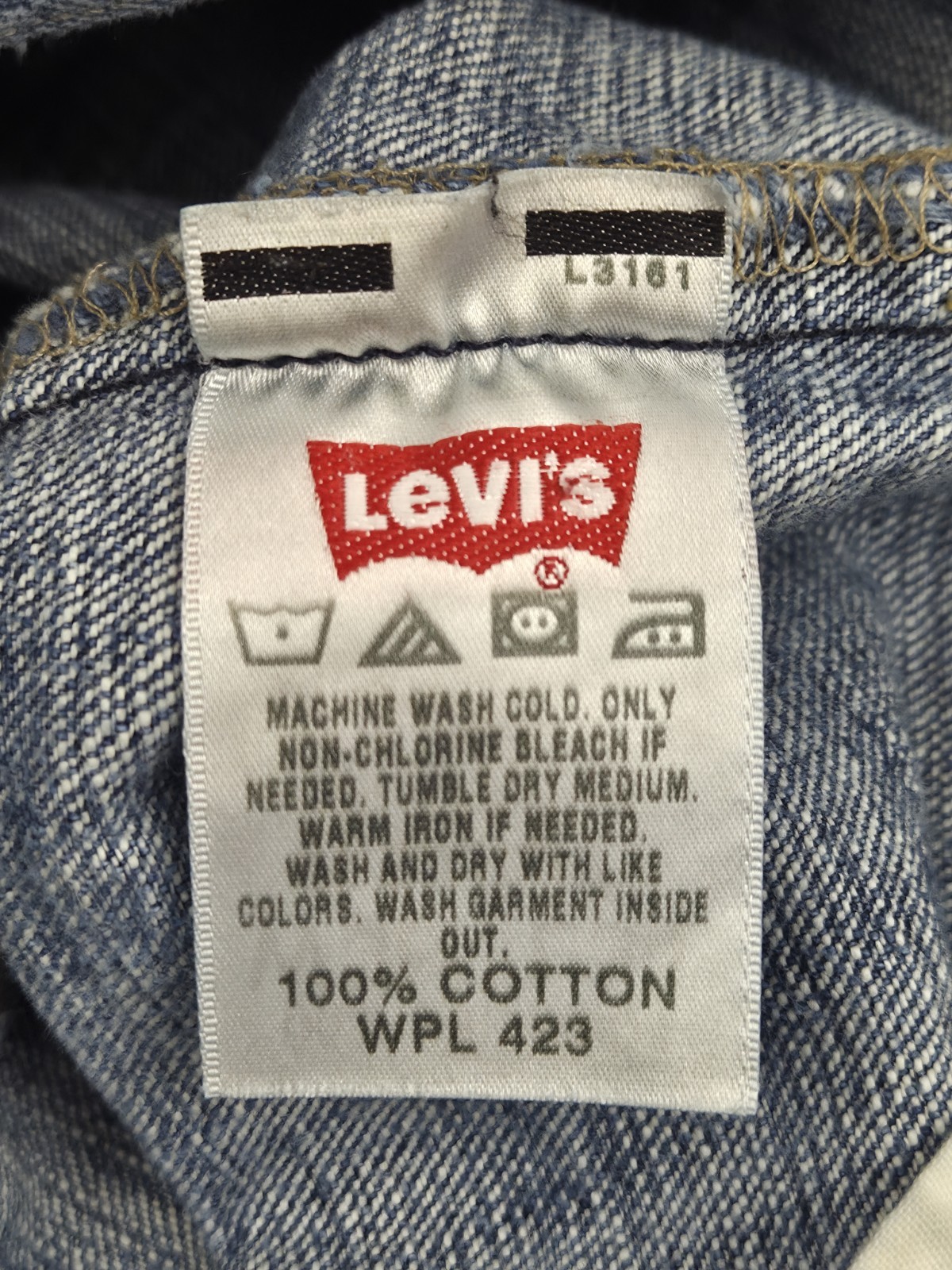 Levi’s 501 WPL-423 Straight Leg Button-Fly Men’s Cotton Denim Blue Jeans 36×34