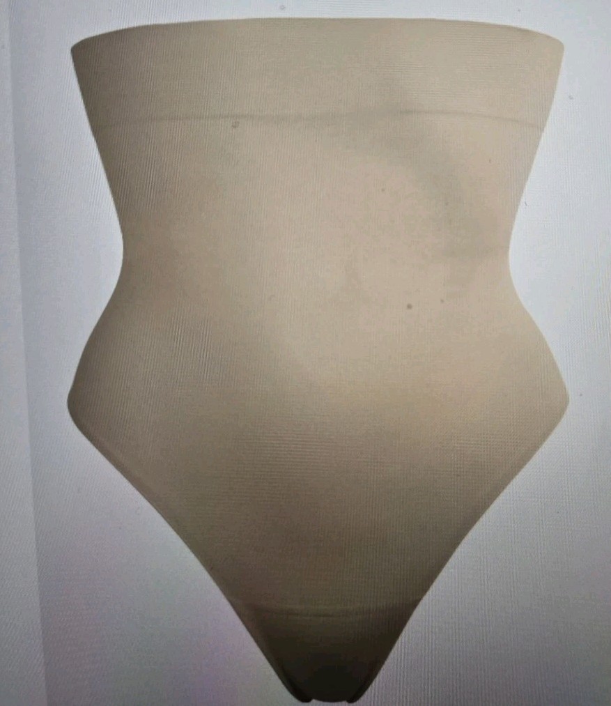 TC FINE INTIMATES Sleek Essentials Beige Hi Waist Thong Womens 2XL $42.00