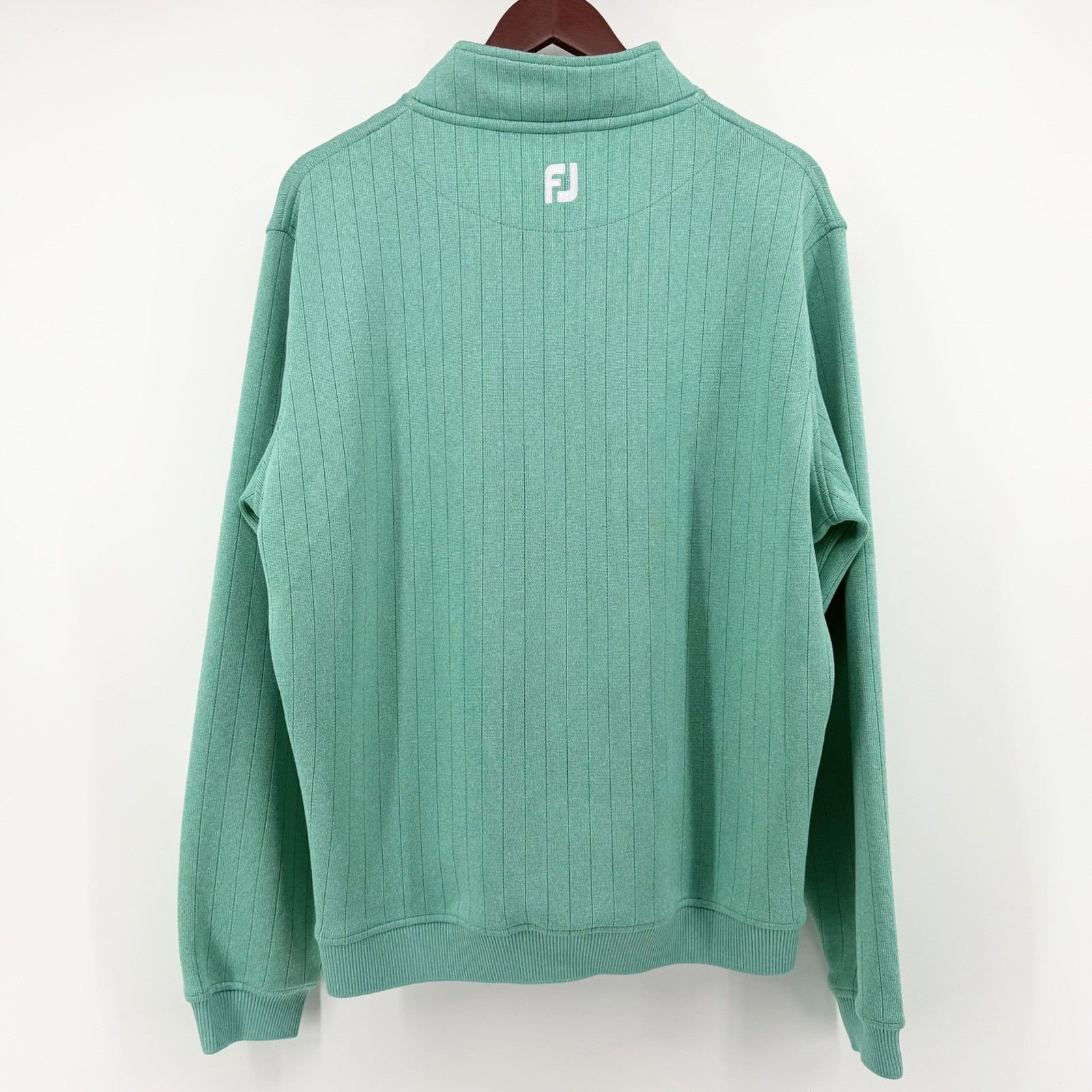 FootJoy Heather Spearmint Drop Needle Quarter Zip Golf Pullover Sweater Mens L