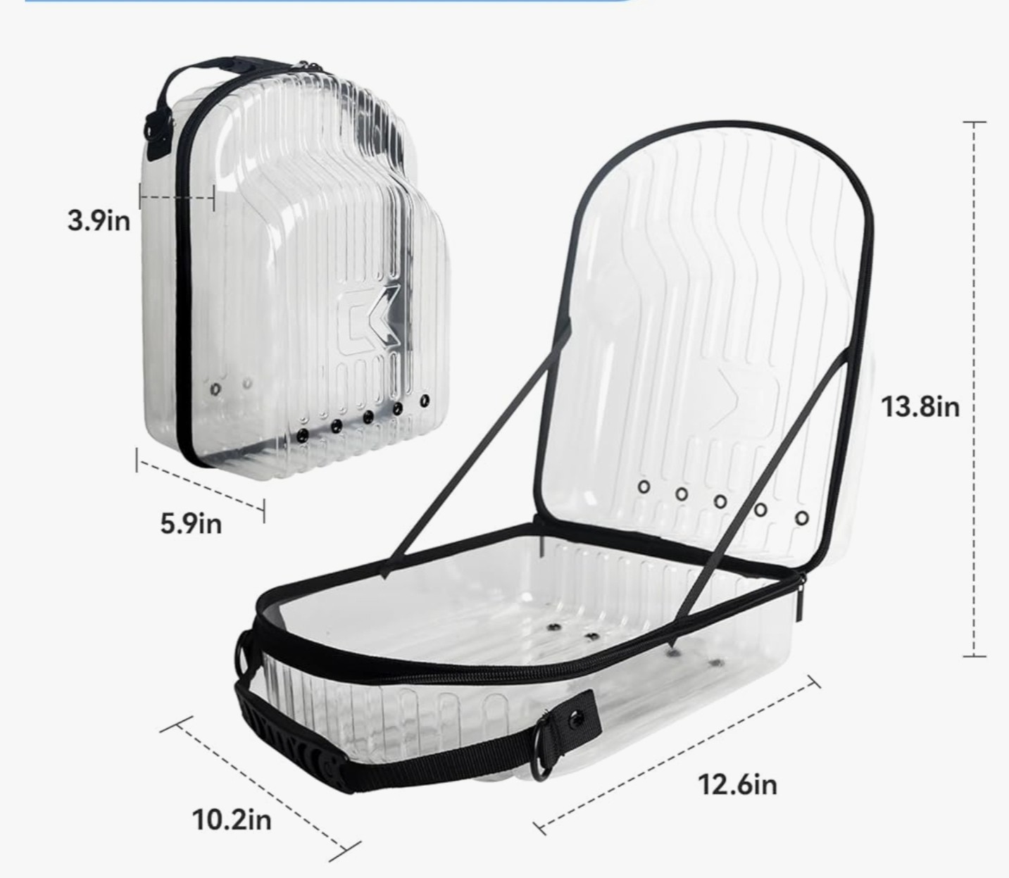 Kelvin&Celsius Hat Travel Case – PVC Storage Box with Latches Holds 3-6 Hats
