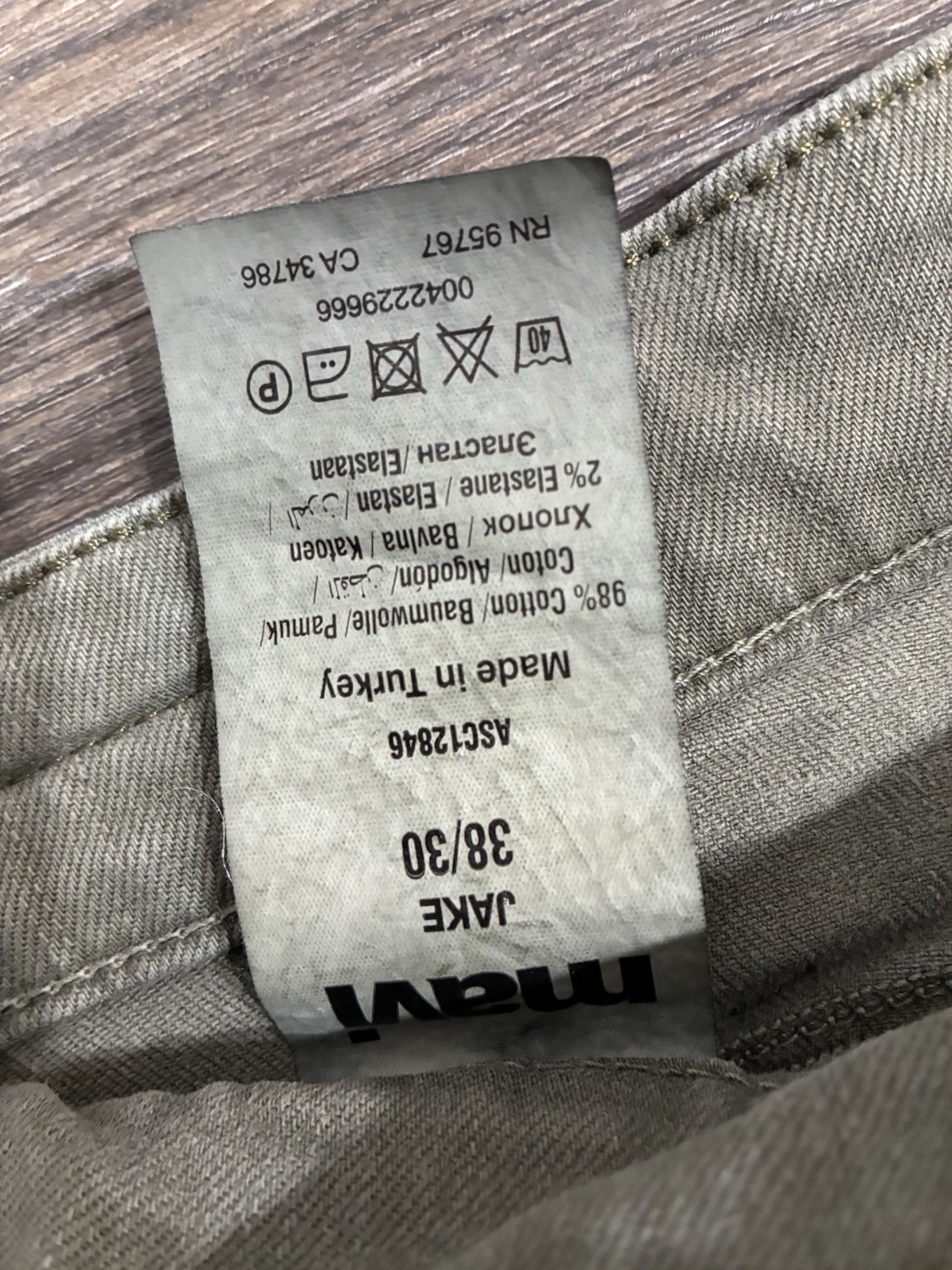 Mavi Jeans Men’s Slim Straight Mid Rise Medium Wash Green Denim Jeans