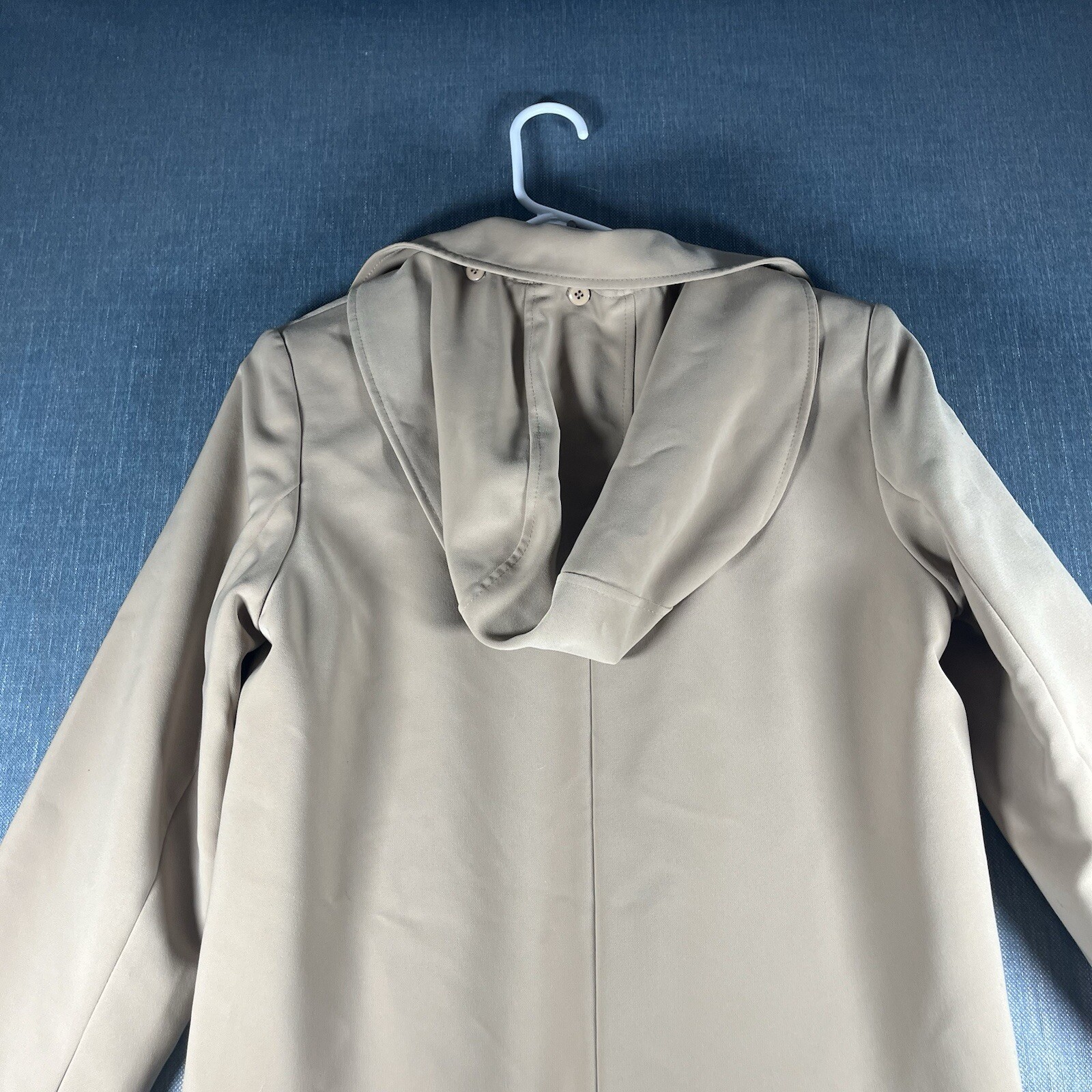Gallery Womens Overcoat Size S Beige Polyester Button Closure
